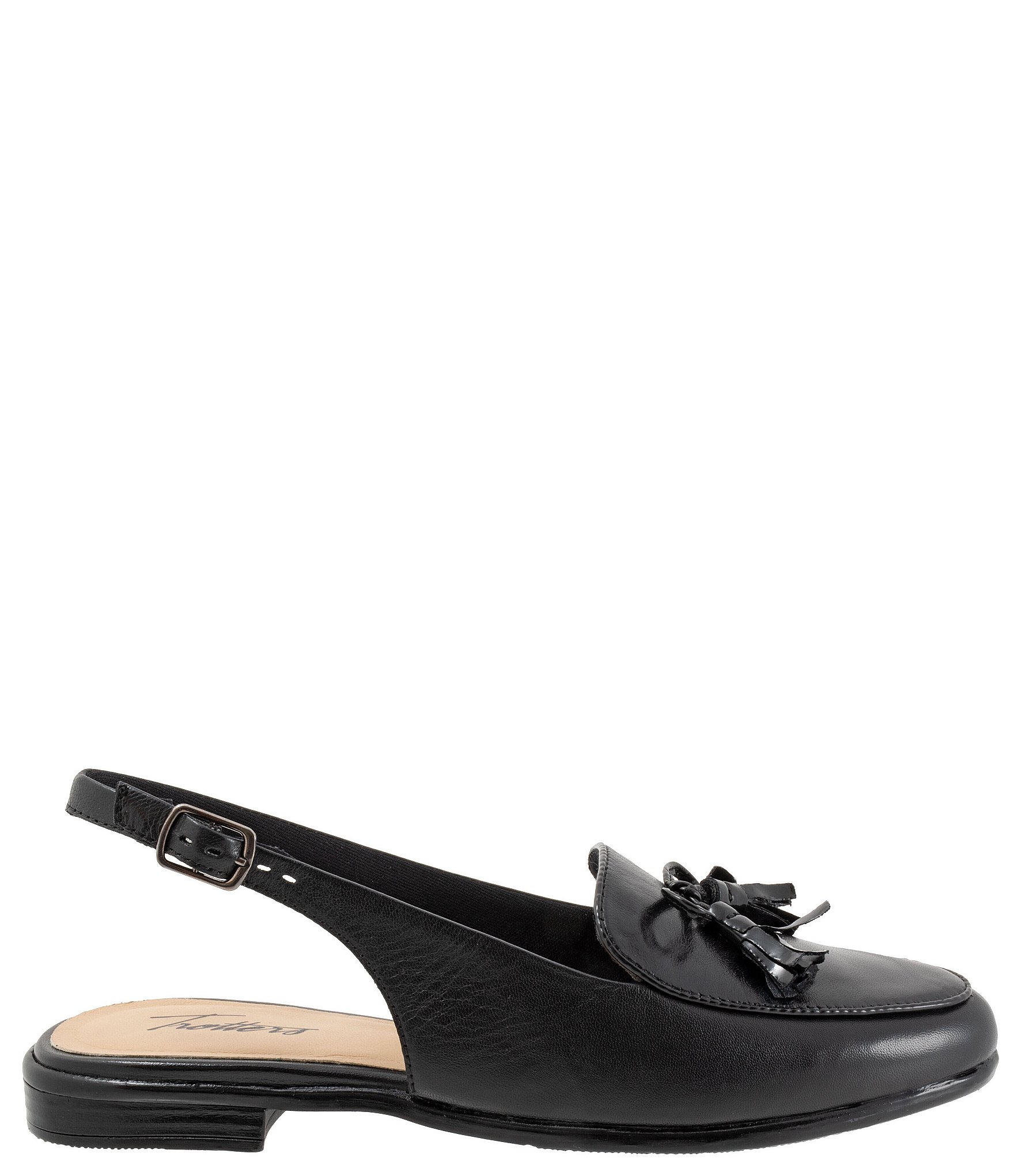 Trotters Lillie Leather Tassel Bow Slingback Flats