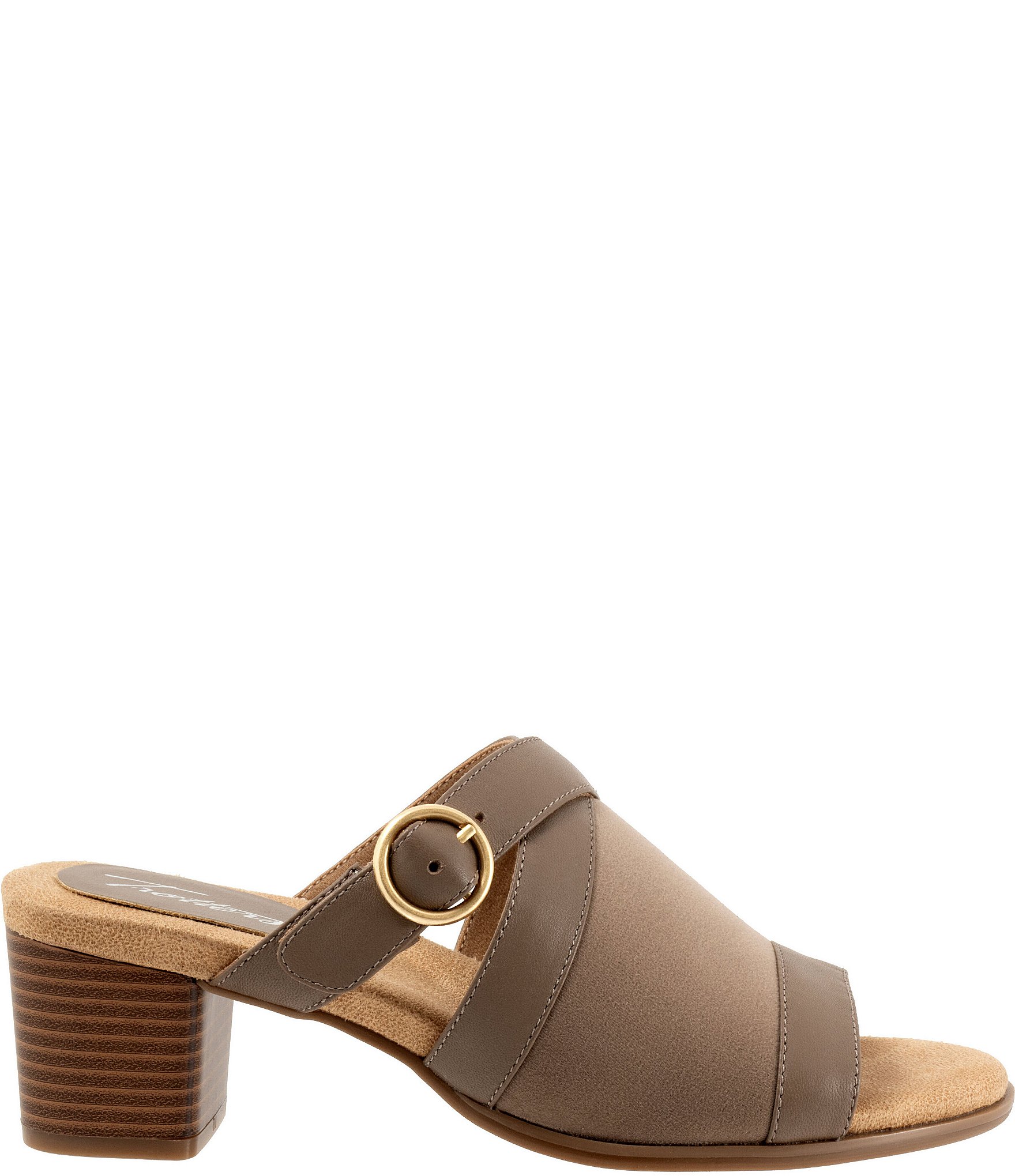 Trotters Mitzie Leather Buckled Slide Sandals