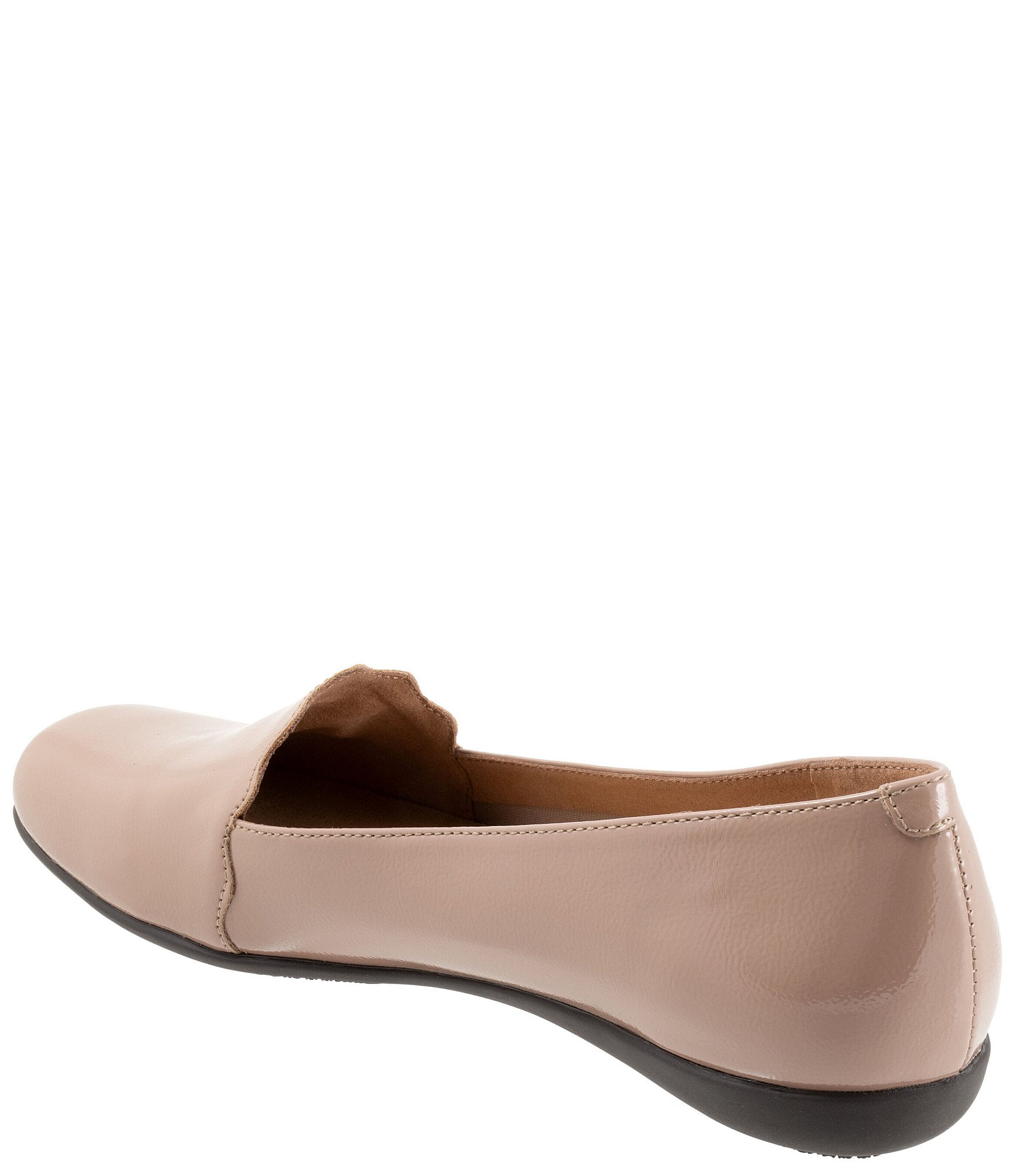 Trotters Sage Patent Scalloped Detail Slip On Loafers