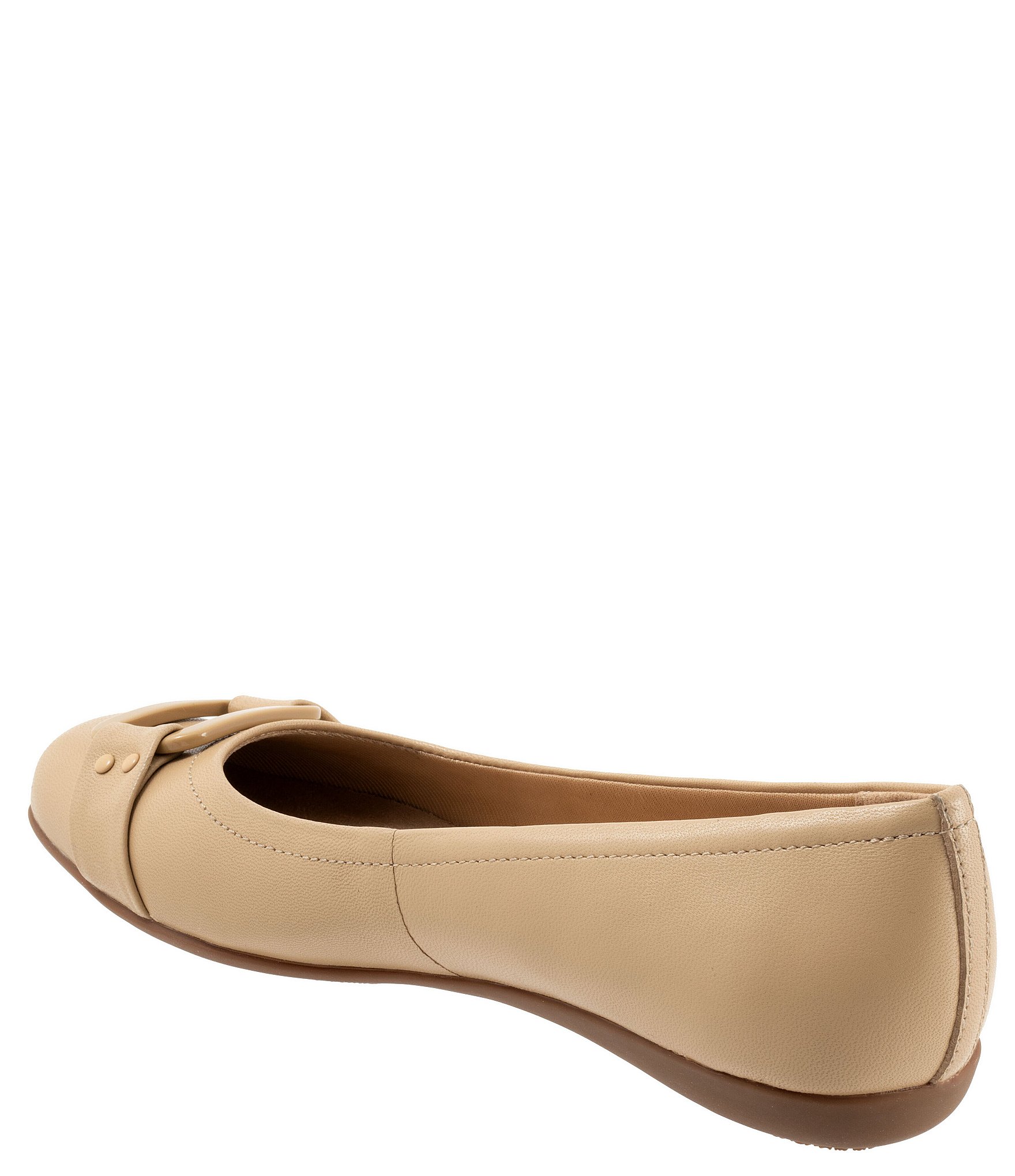 Trotters Sizzle Signature Leather Buckle Ornament Slip-On Flats