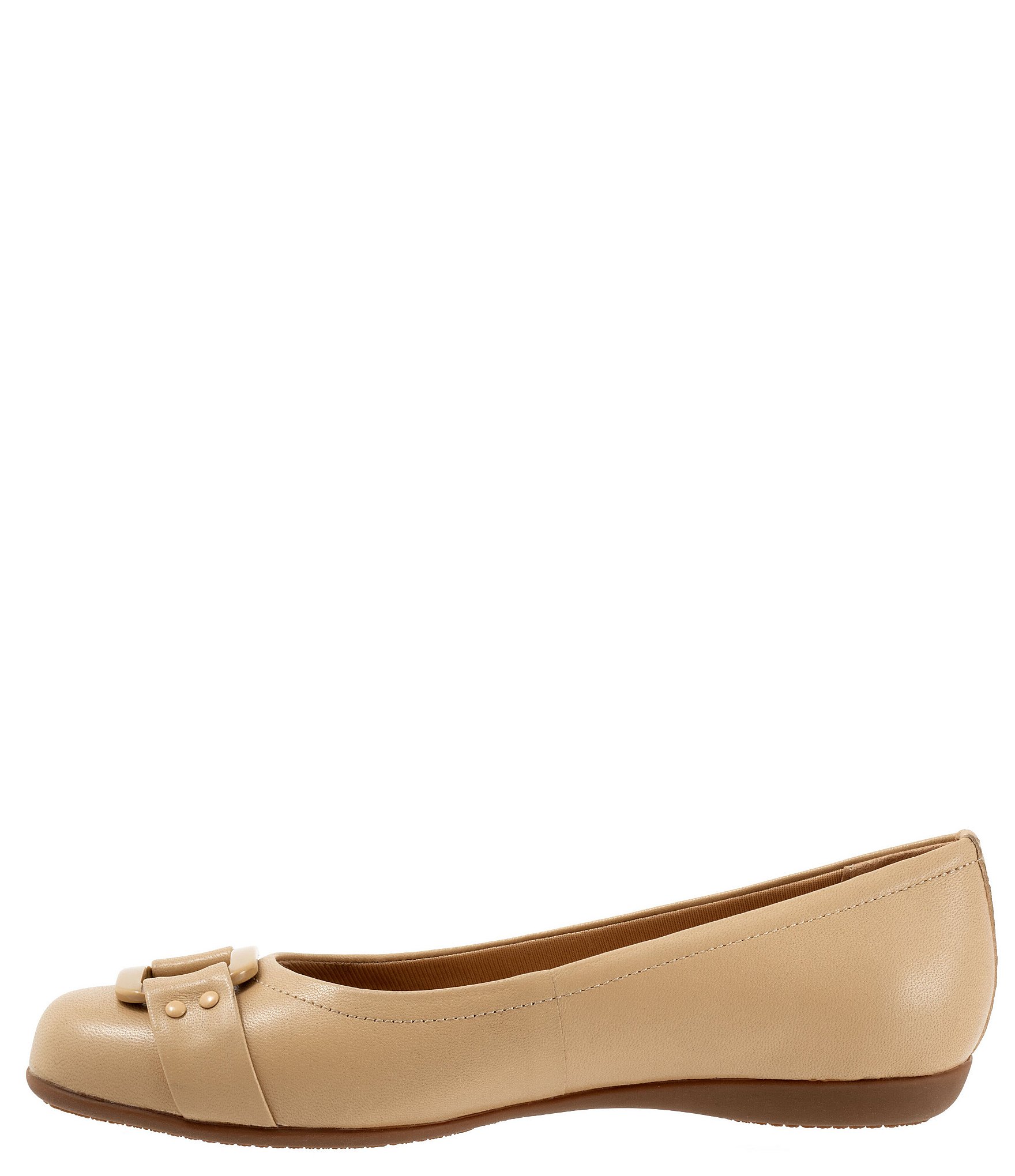 Trotters Sizzle Signature Leather Buckle Ornament Ballet Flats