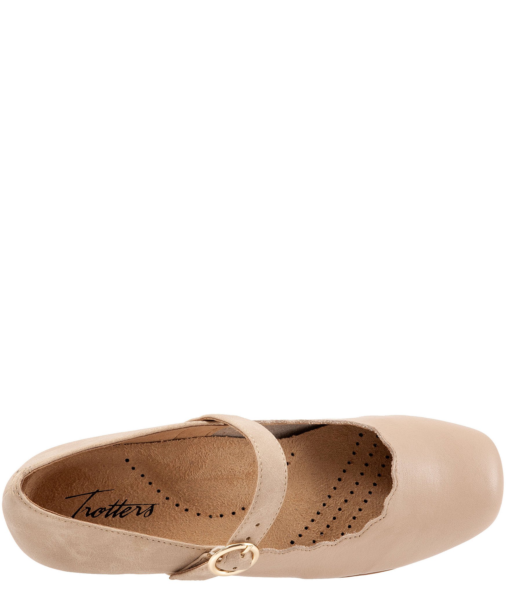 Trotters Sugar Scalloped Leather Mary Jane Flats