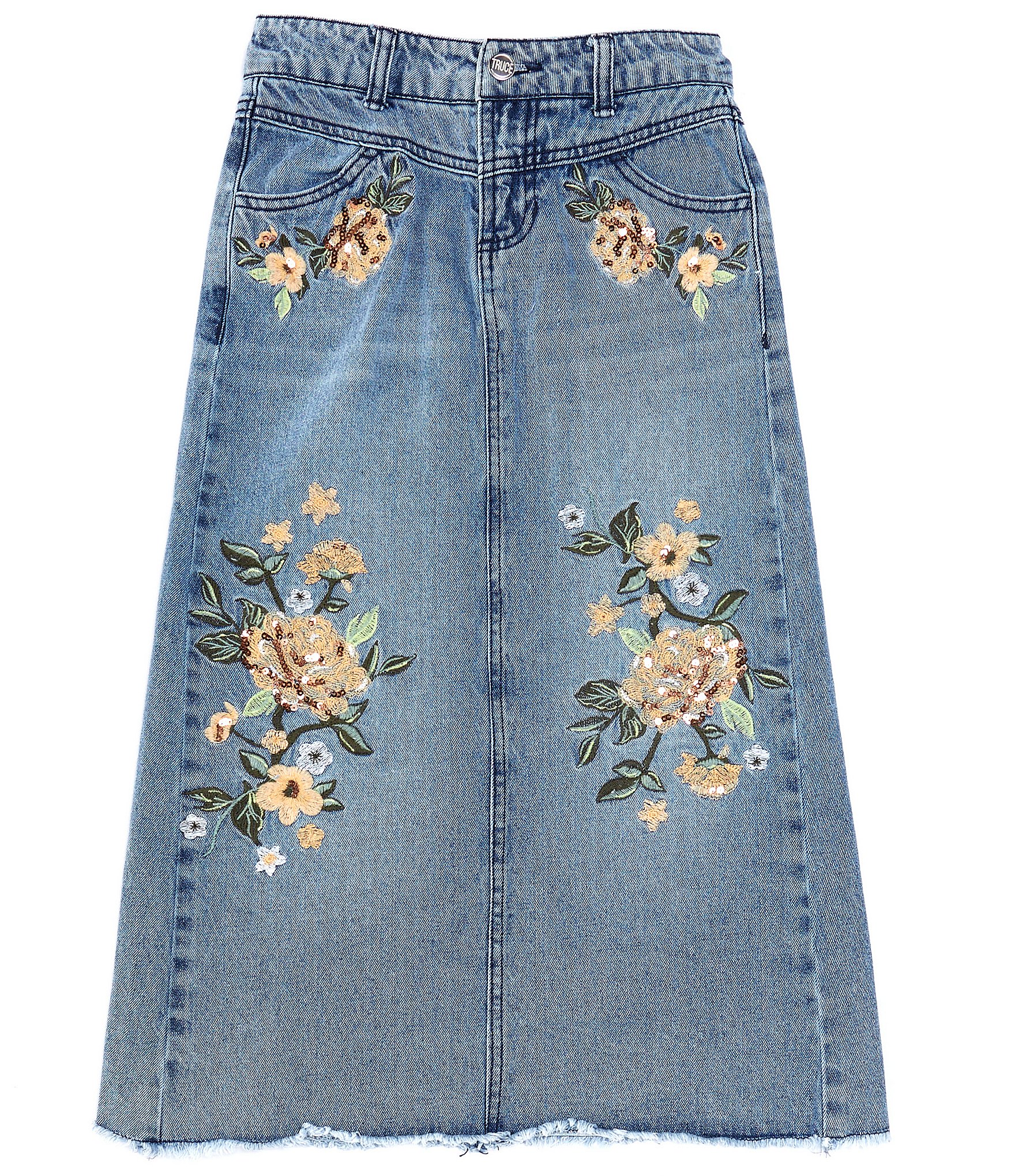 June Women's High Waist Denim Ruffle Skirt, Knee-Length Fishtail Jean Skirt  for Juniors | Juniors skirts, Skirts, High waisted denim