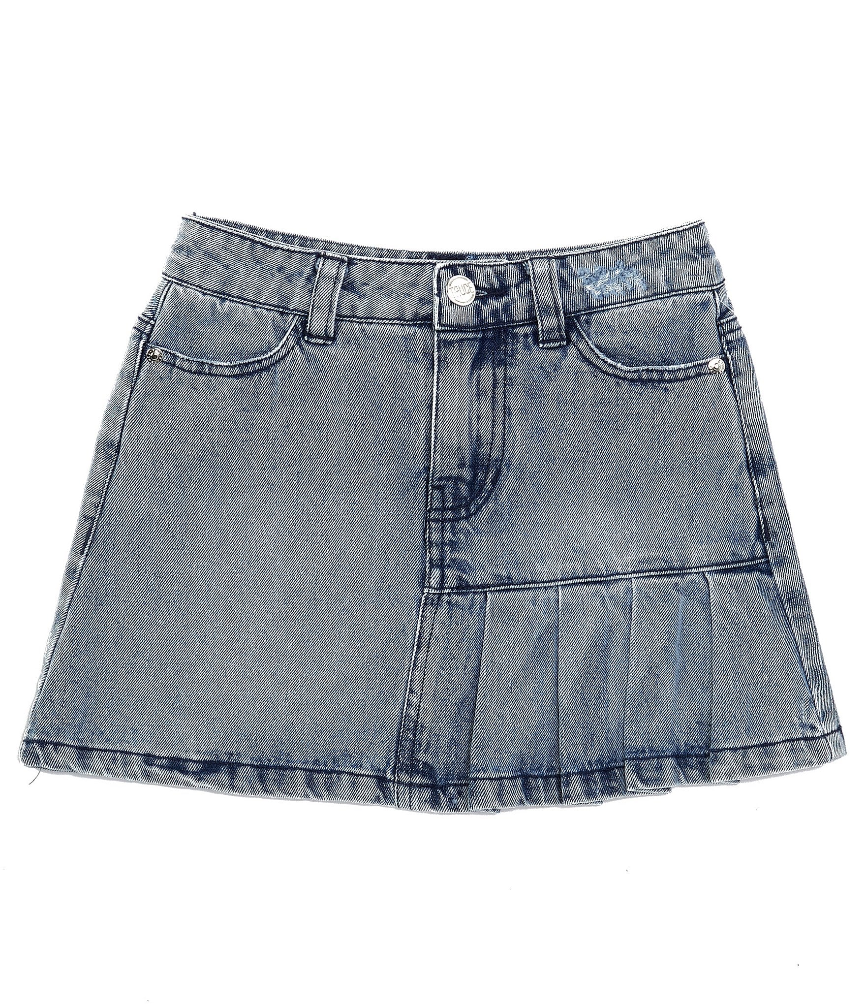 Truce Big Girls 7-16 Side-Pleated Denim Skort