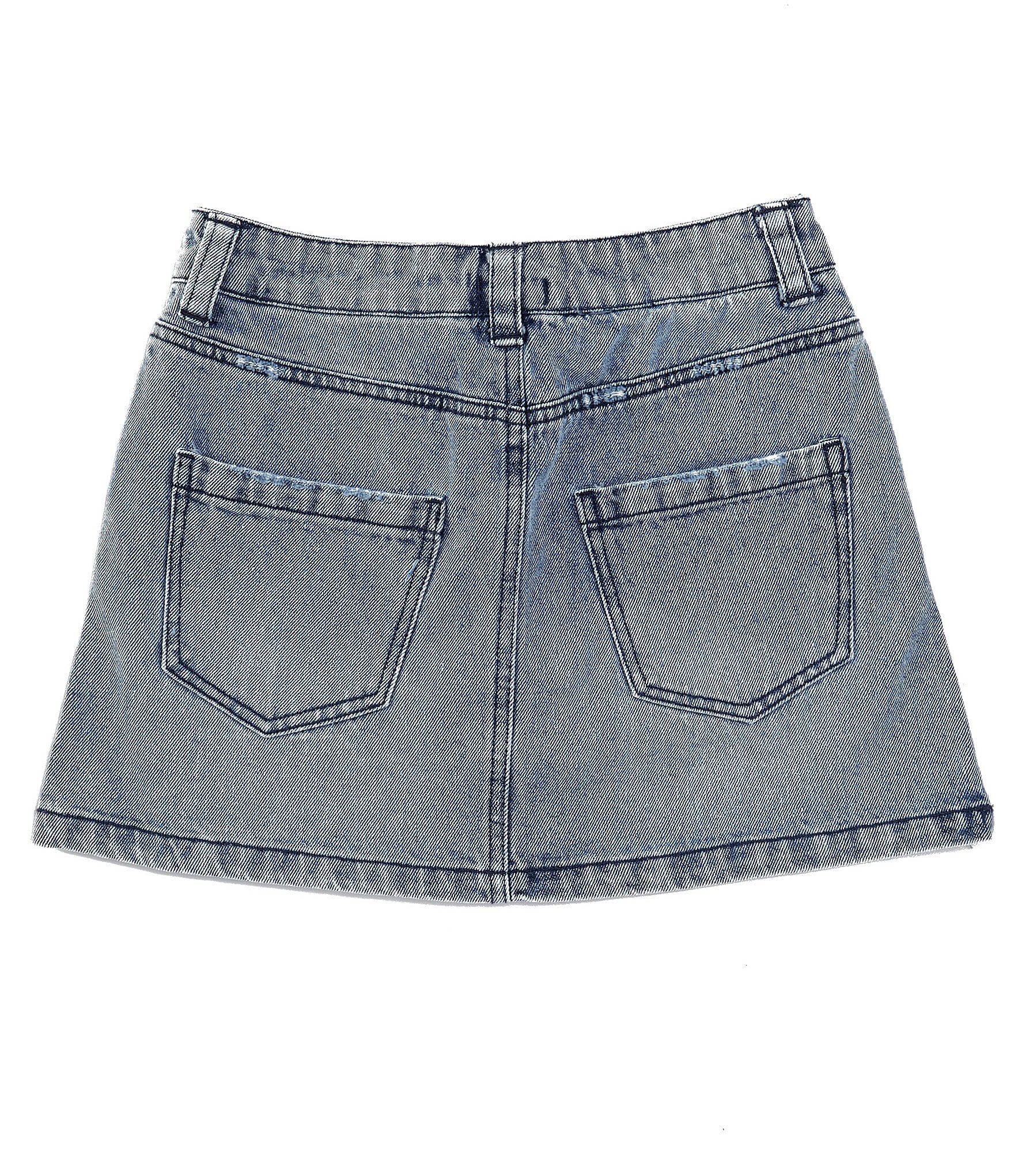 Truce Big Girls 7-16 Side-Pleated Denim Skort