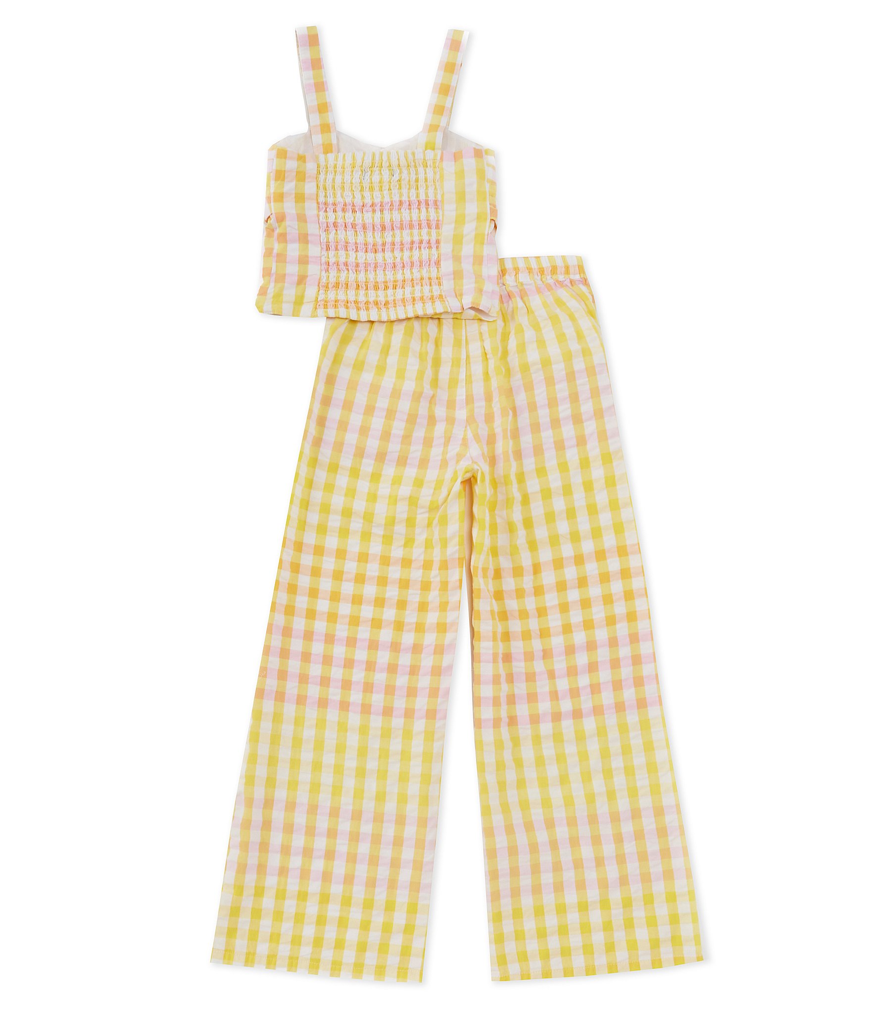 Truce Big Girls 7-16 Sleeveless Gingham Tank Top & Matching Pant Set