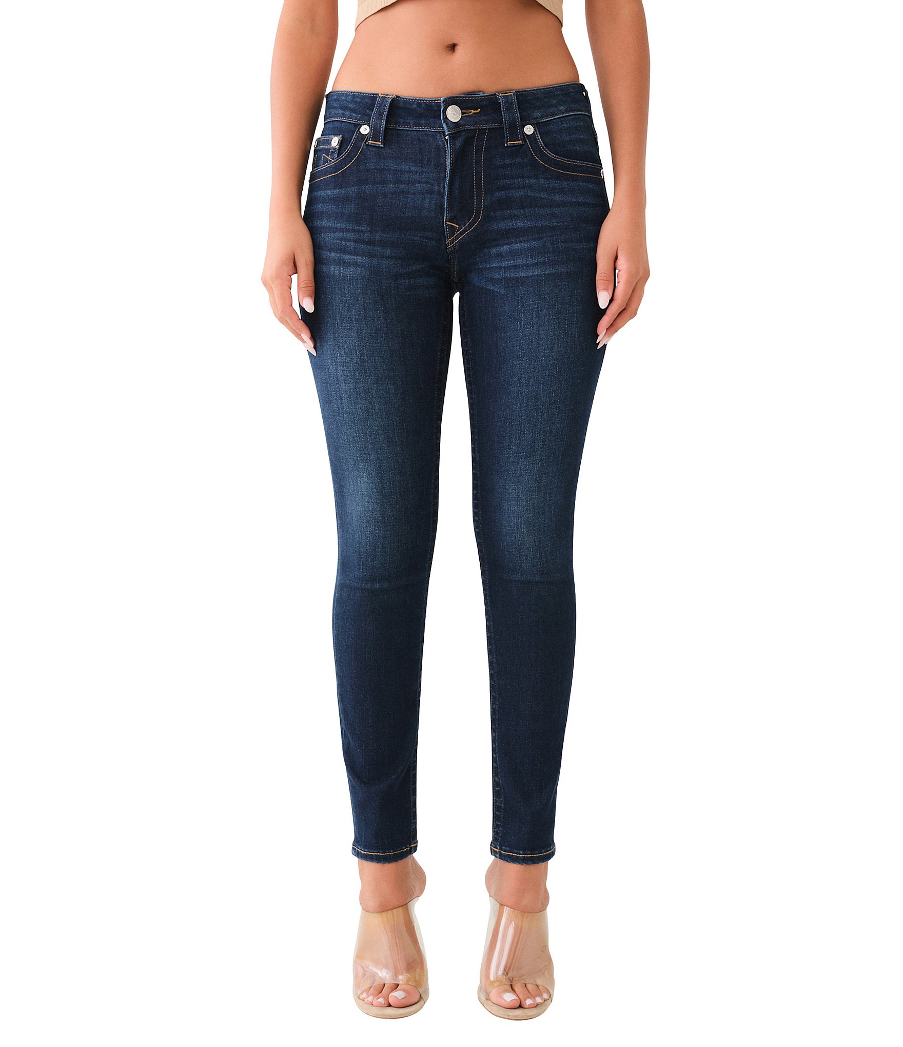 True Religion Jennie Mid Rise Curvy Skinny Jeans