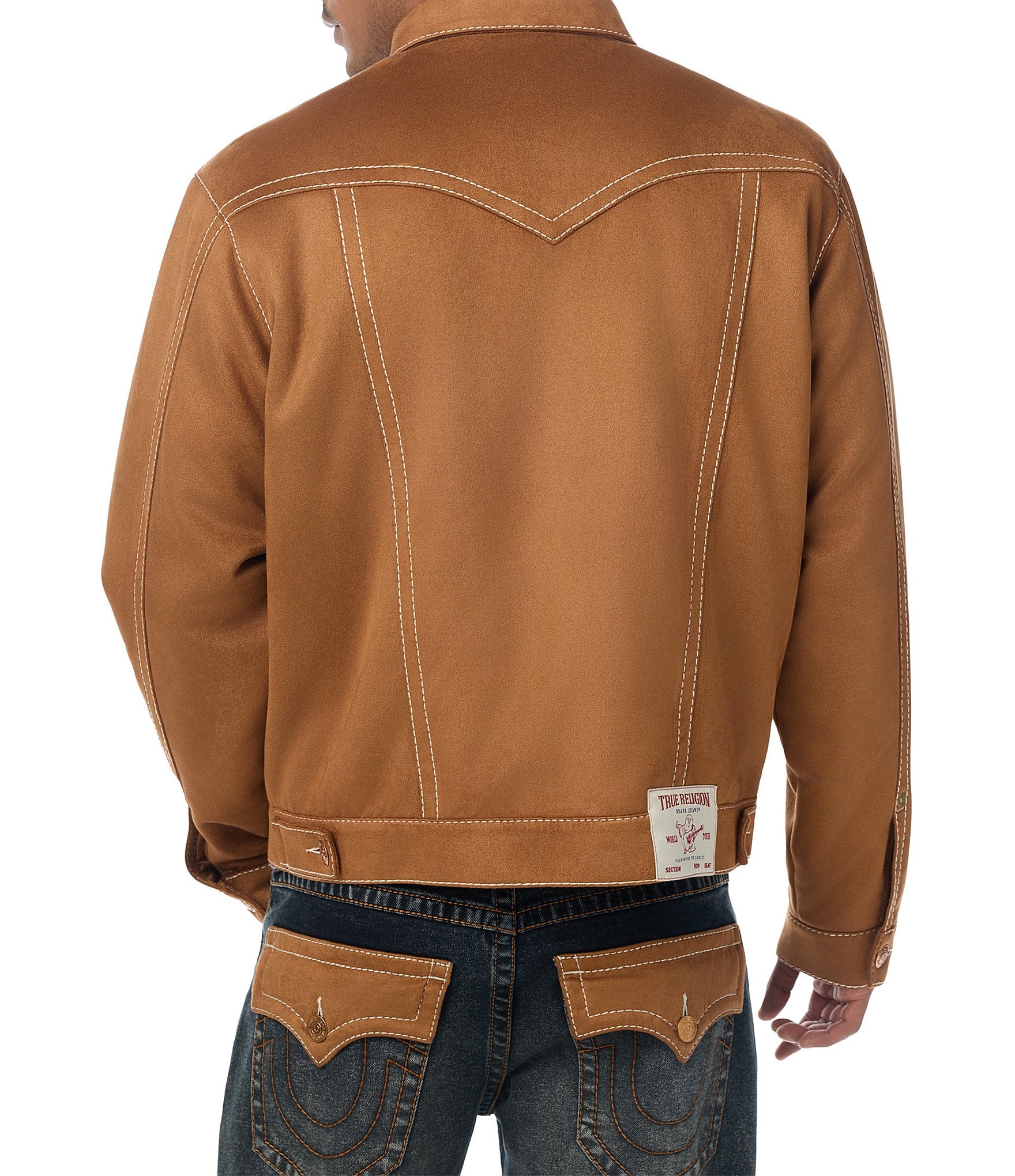 True Religion Jimmy Ultrasuede Big-T Oversized Jacket