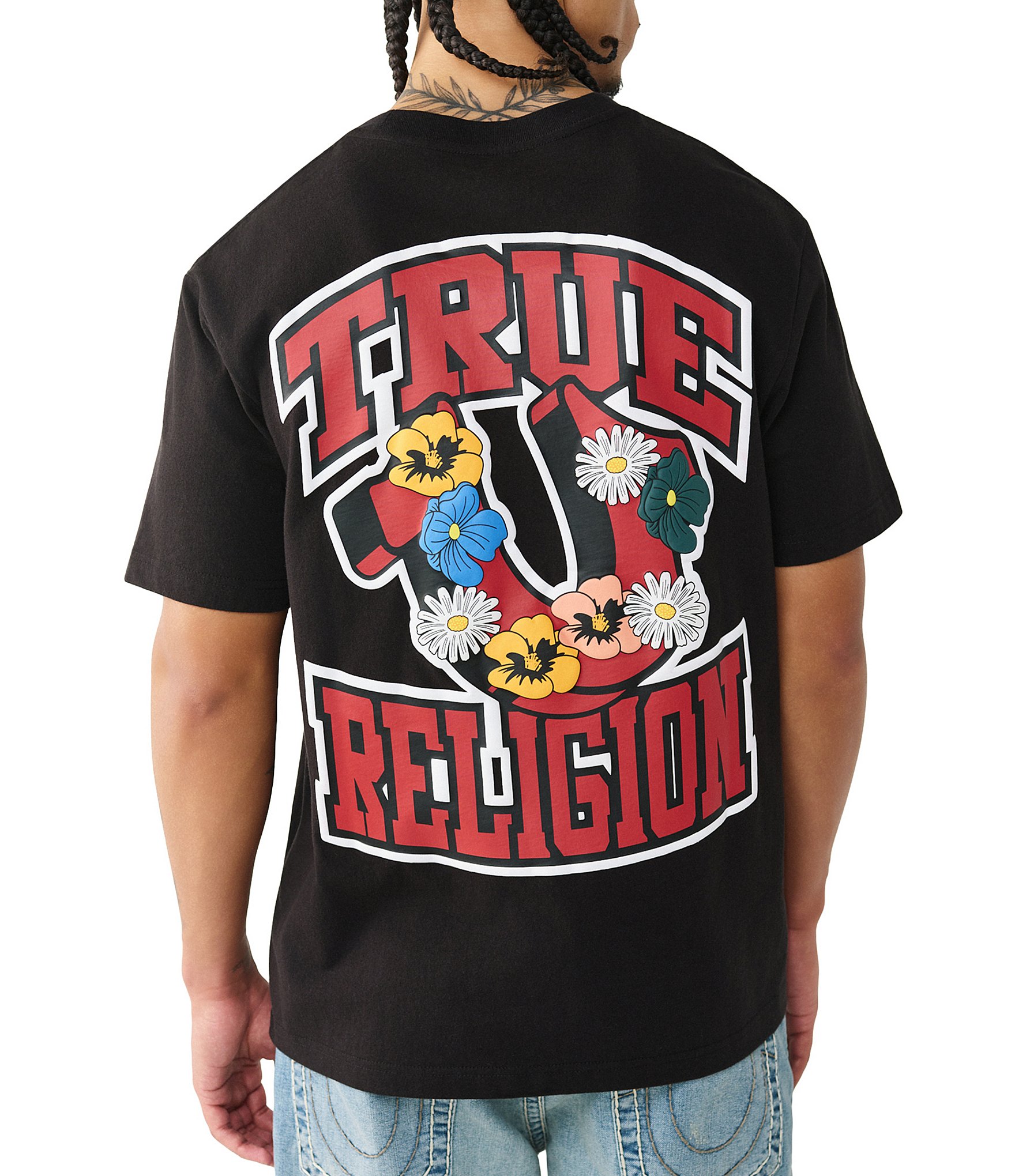 True Religion Logo Garden Short Sleeve T-Shirt