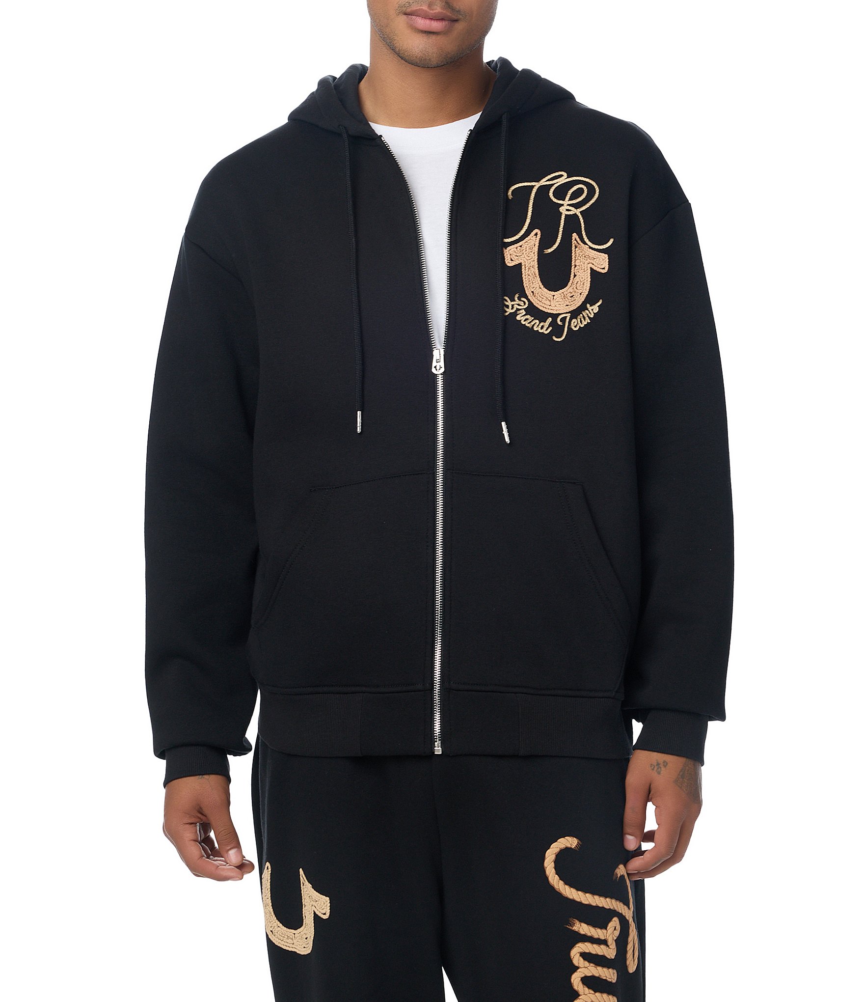 True Religion Long Sleeve Rope Zip Hoodie