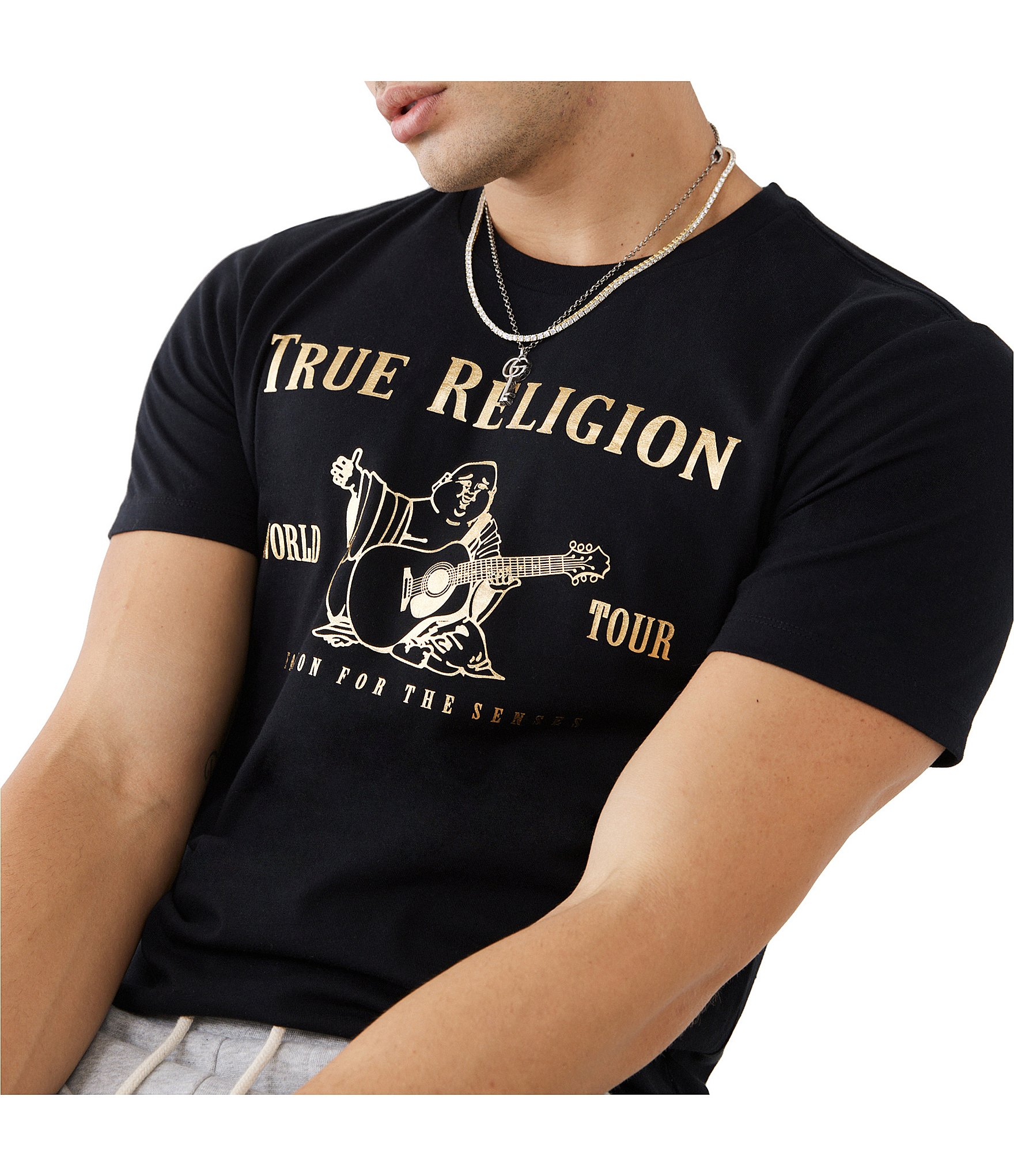 True Religion Metallic Buddha Short-Sleeve Graphic T-Shirt | Dillard's