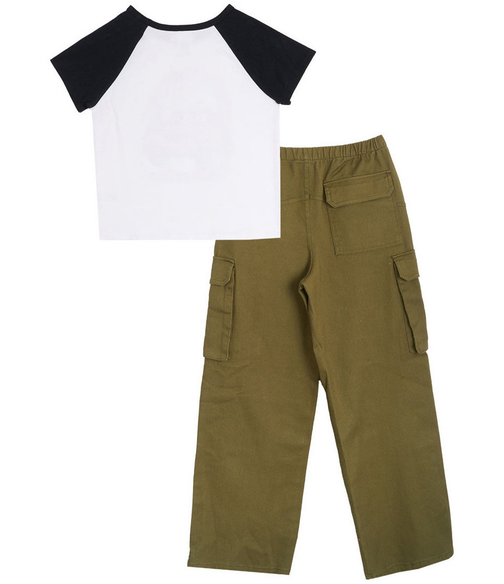 Tween Diva Big Girls Raglan Graphic T-Shirt & Cargo Pants Set