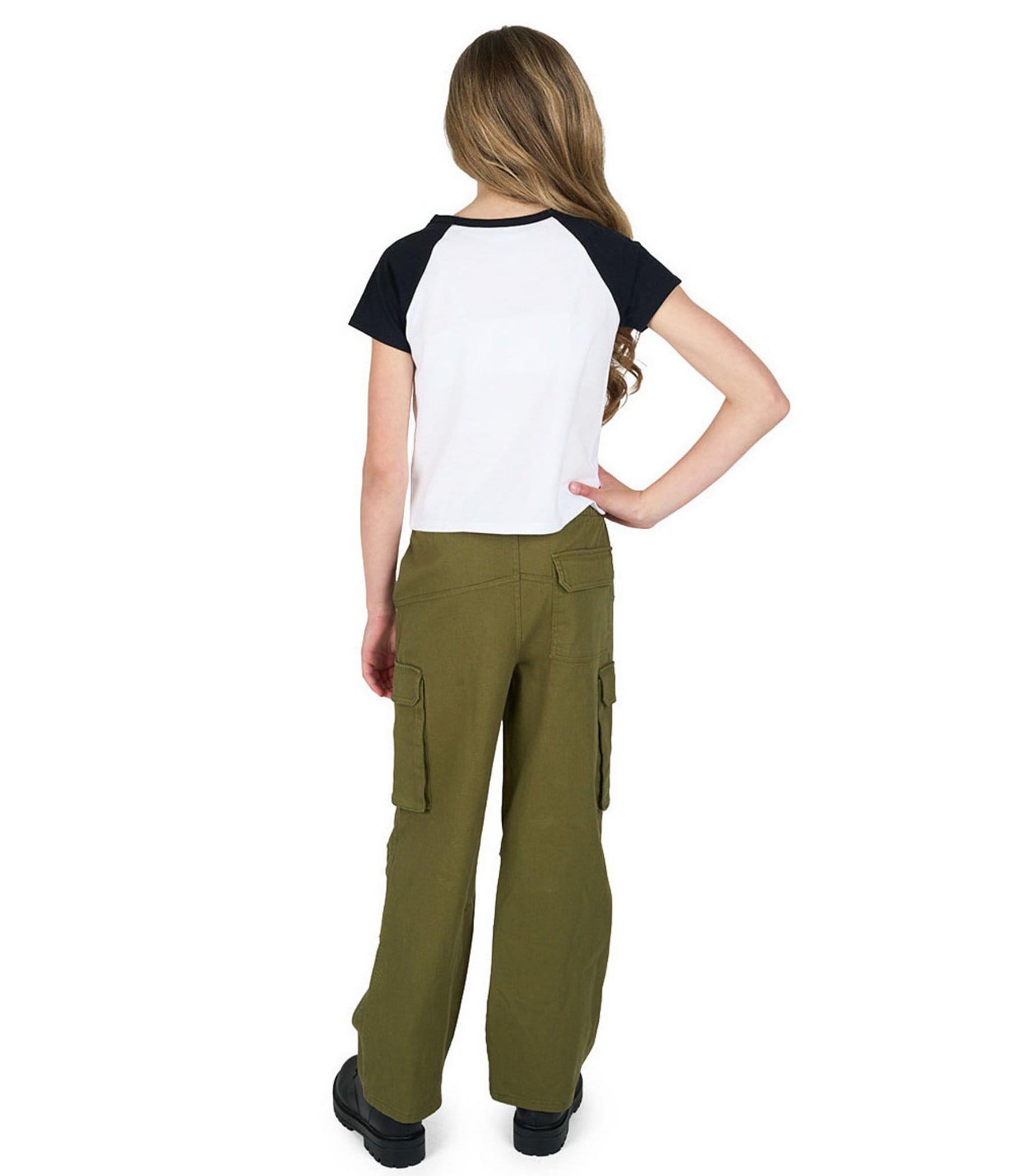 Tween Diva Big Girls Raglan Graphic T-Shirt & Cargo Pants Set