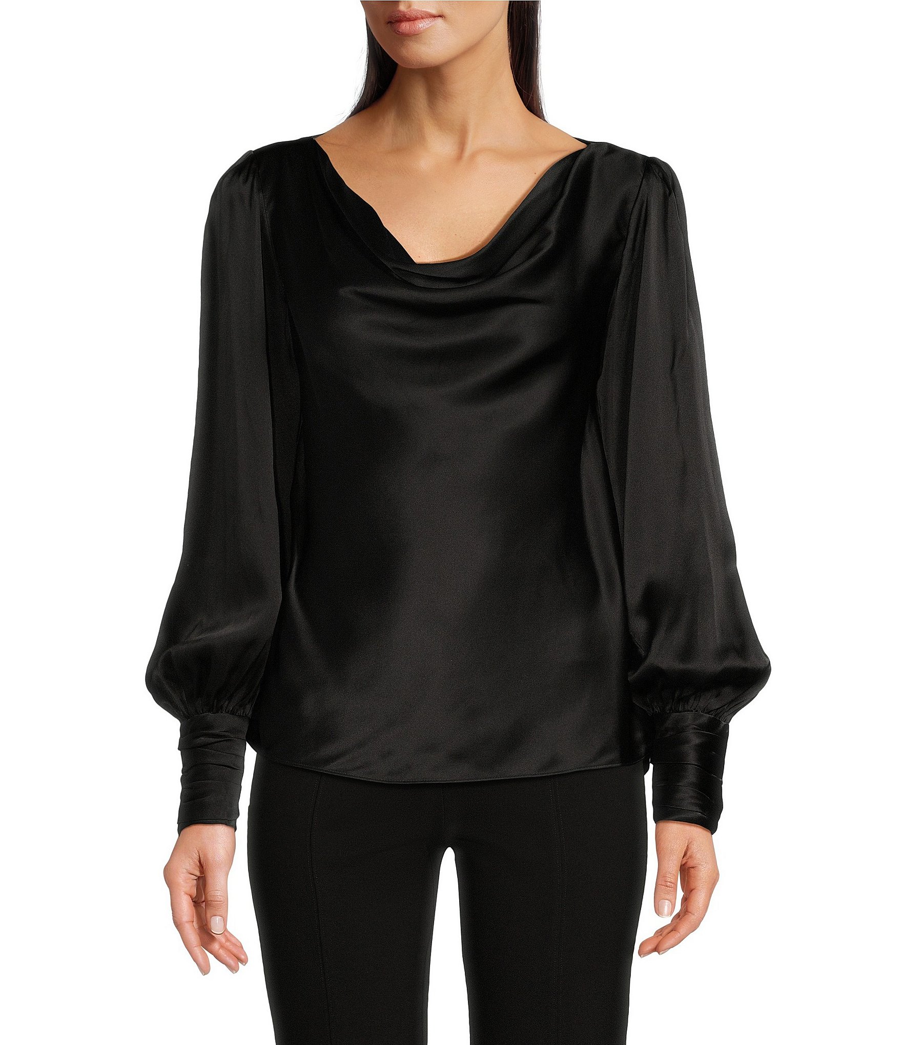 So Sleek Satin Tie-Front Blouse | Windsor