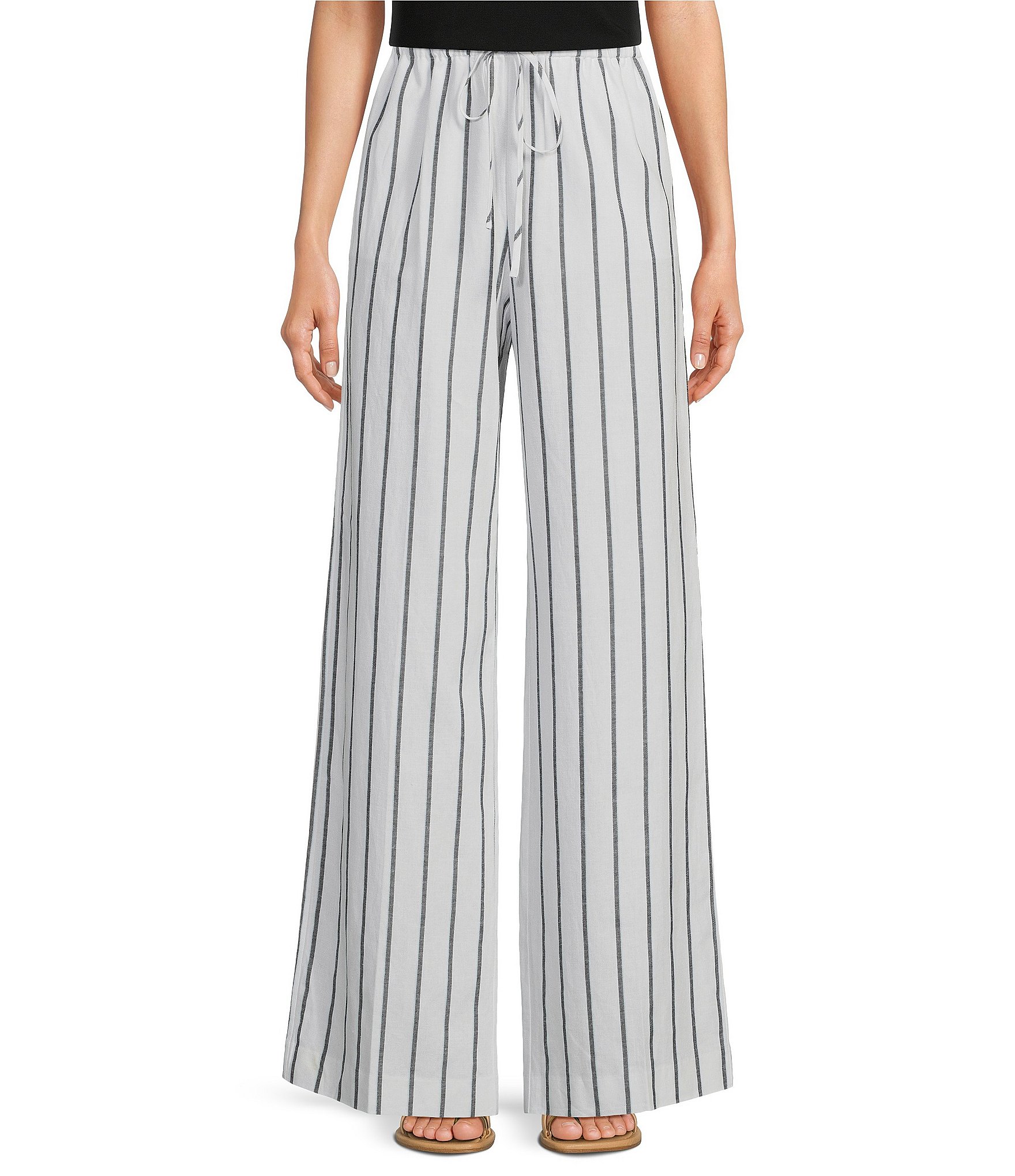 tyler boe Palmer Bermuda Stripe Wide Leg Elastic Waist Coordinating ...