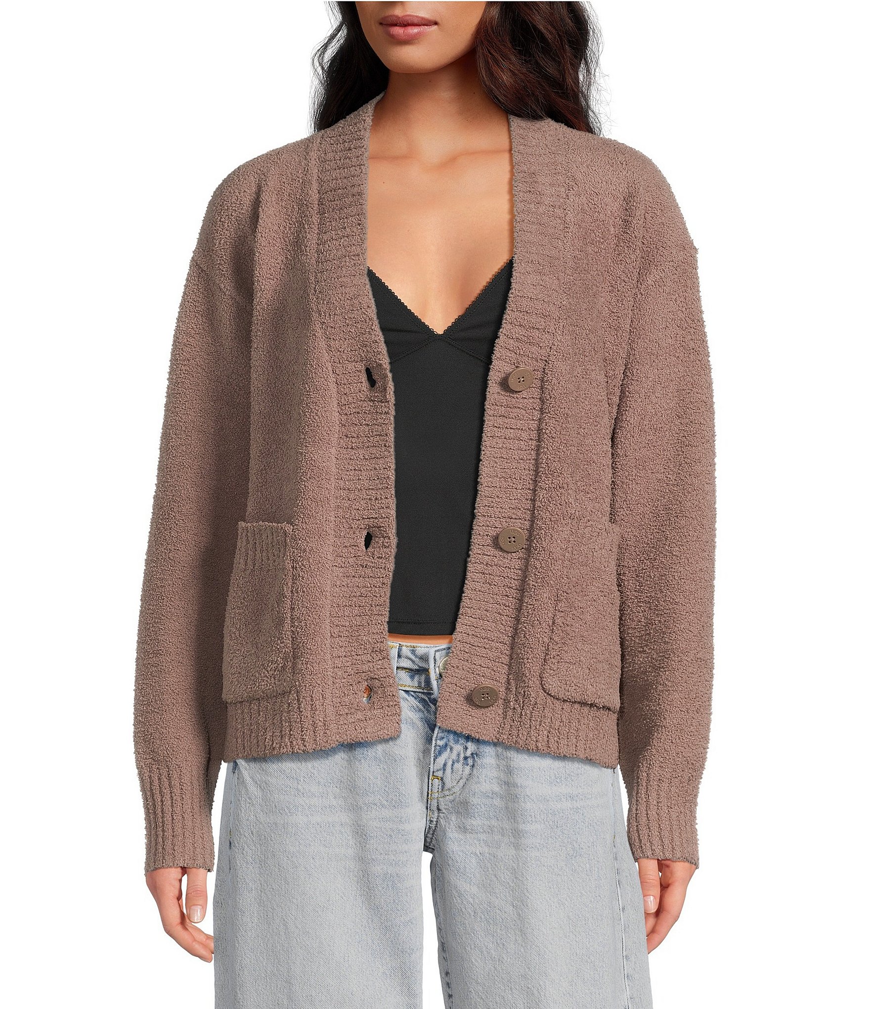 UGG Adalynne Cozy Knit Long Sleeve Button-Front Cardigan