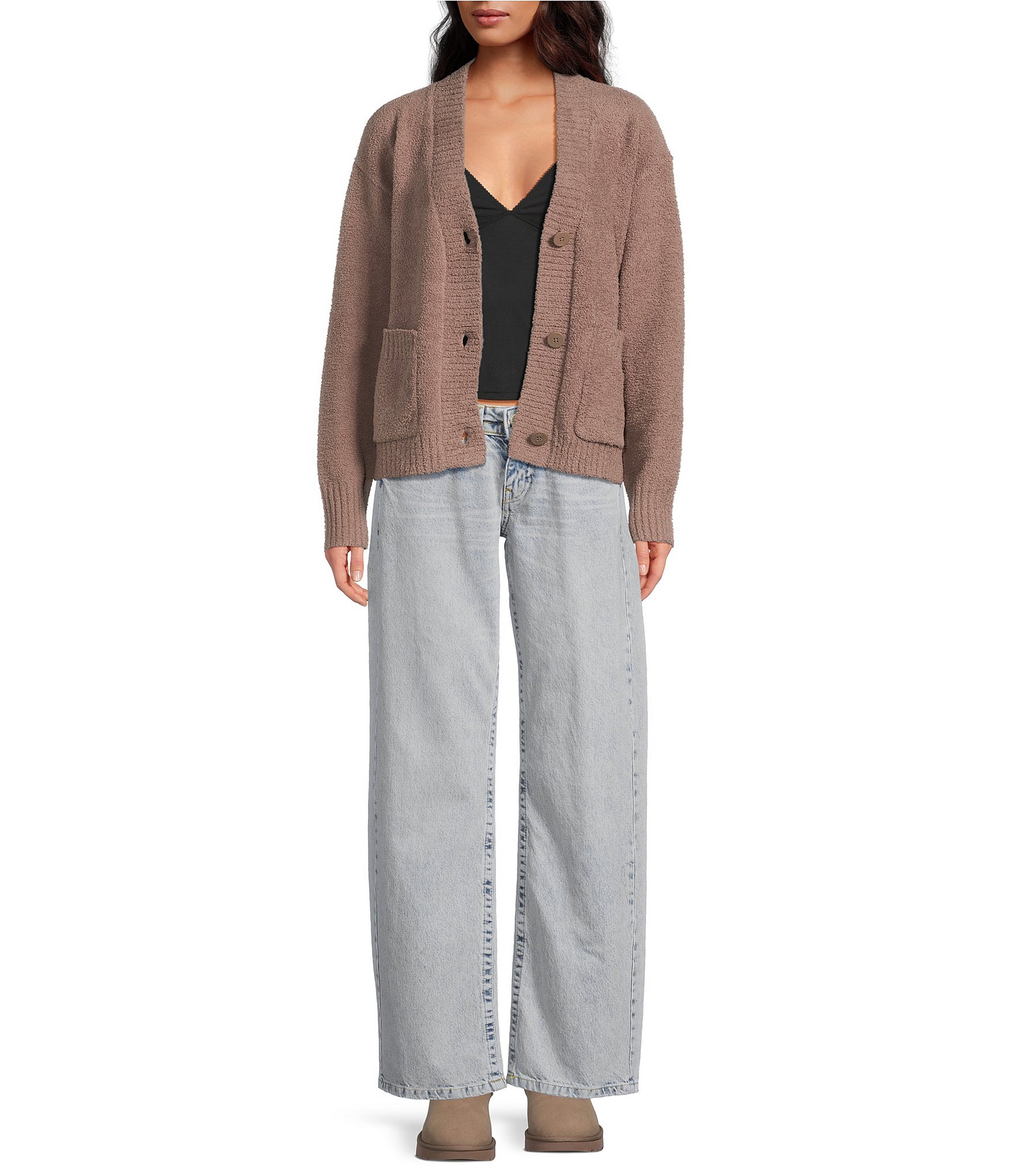 UGG Adalynne Cozy Knit Long Sleeve Button-Front Cardigan