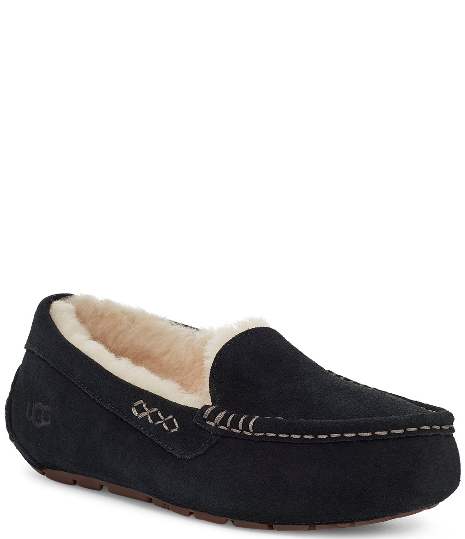 UGG Ansley Water-Resistant Suede Wool Lined Slippers | Dillard's