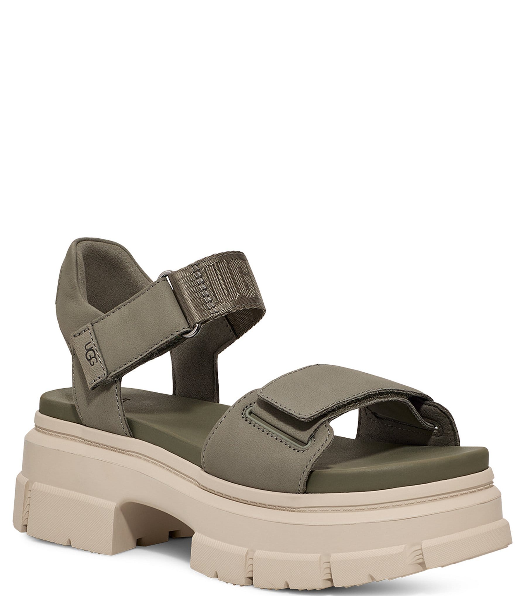 UGG® Ashton Leather Ankle Strap Platform Sandals | Dillard's
