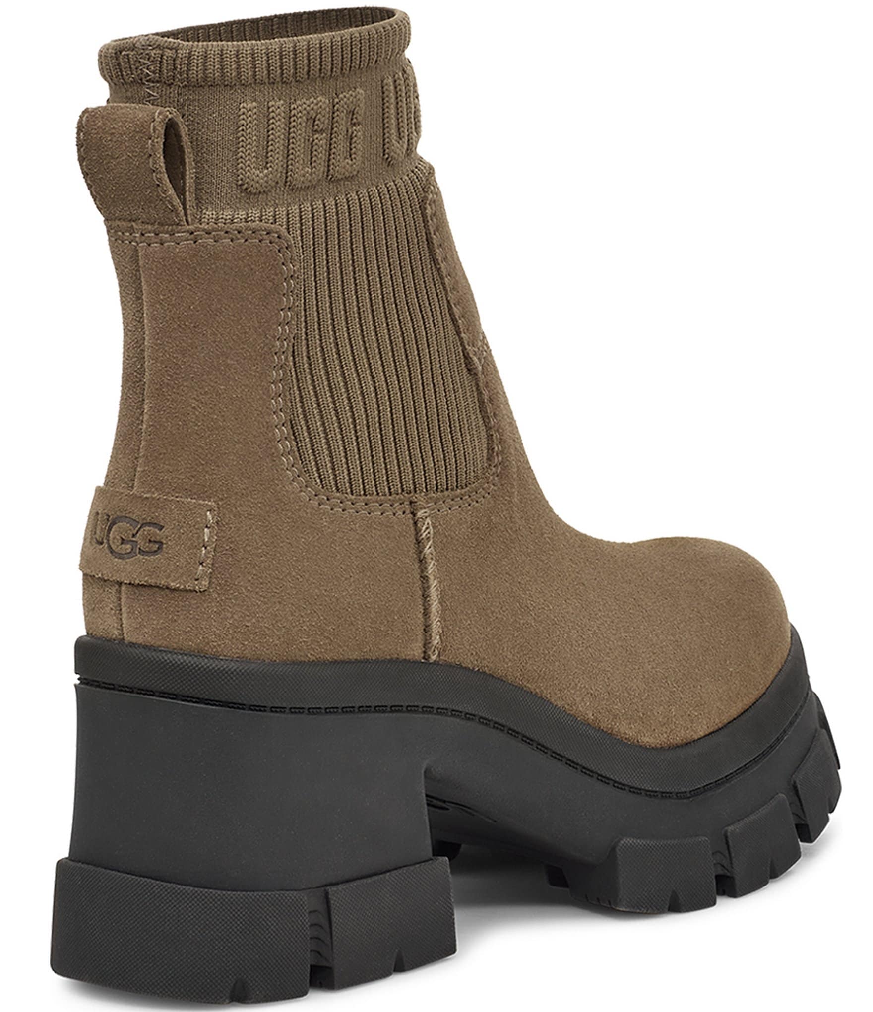 UGG Brooklyn Waterproof Suede Platform Lug Sole Chelsea Booties