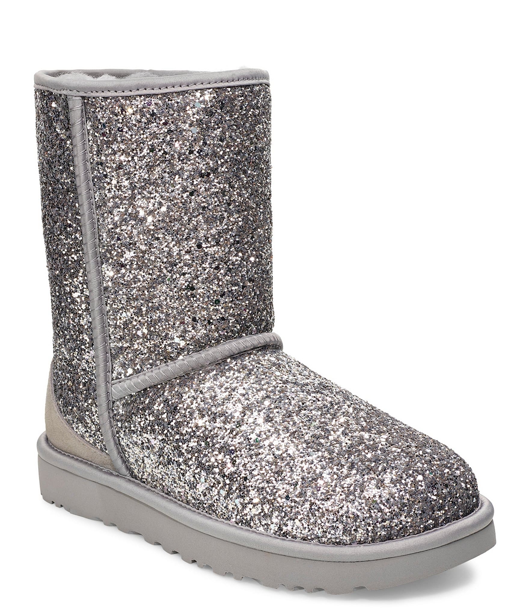 silver glitter uggs