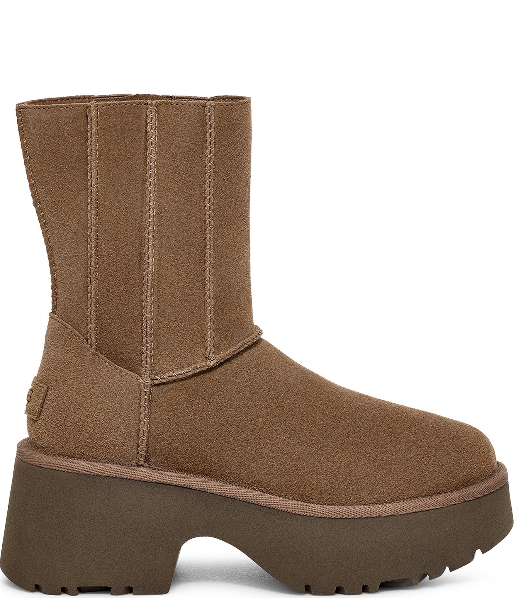 UGG Classic Twin Seam New Heights Suede Platform Booties