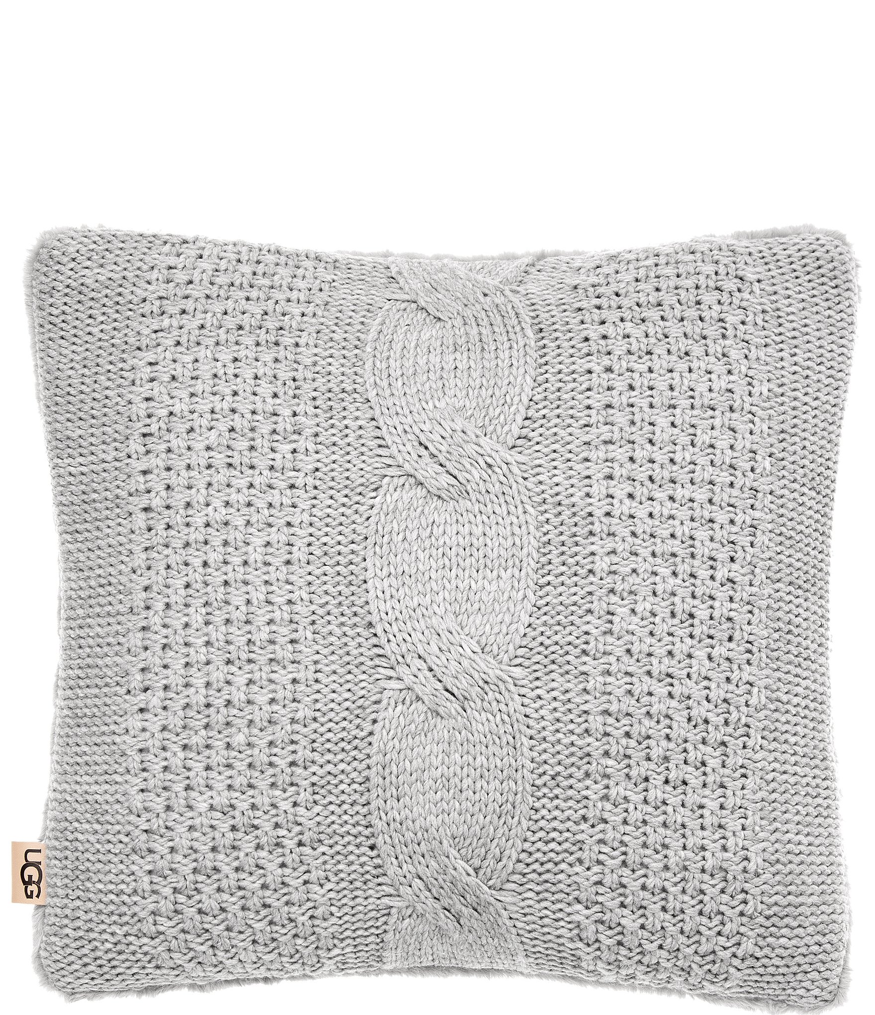 UGG Erie Cable Knit and Faux Fur Pillow