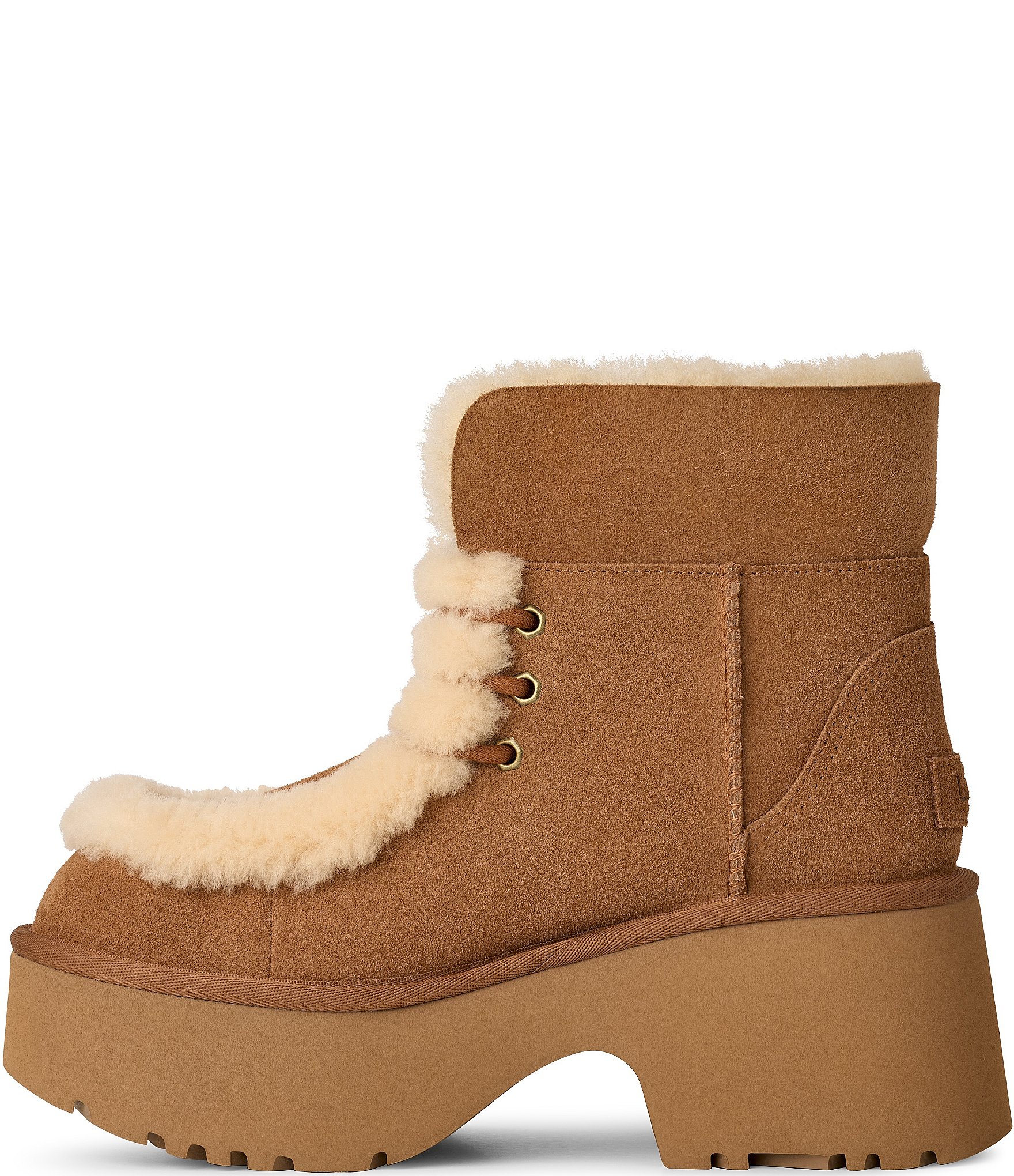 UGG Esmee Lace Up Suede Platform Booties