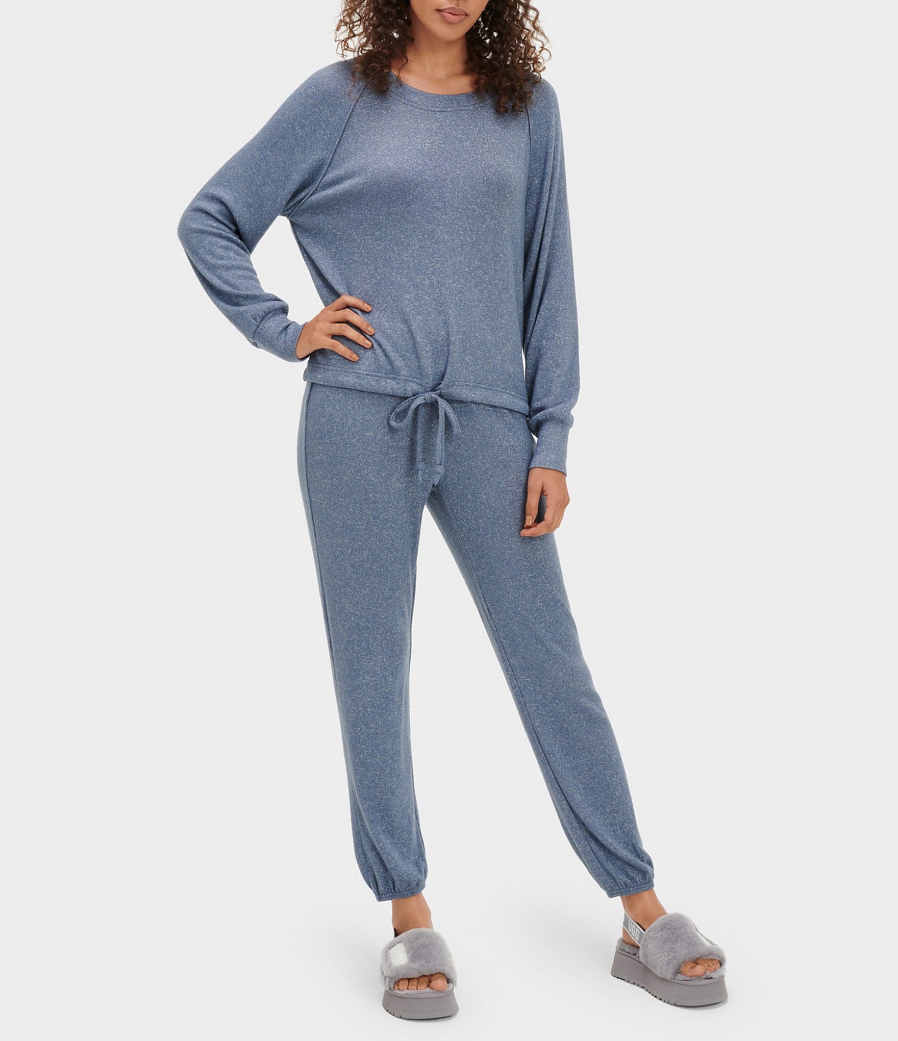 UGG® Gable Solid Brushed Knit Crew Neck Sweatshirt & Jogger Lounge Set