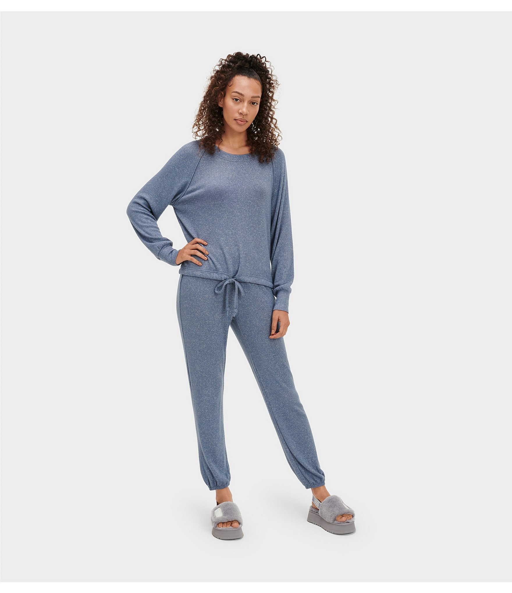 UGG® Gable Solid Brushed Knit Crew Neck Sweatshirt & Jogger Lounge Set