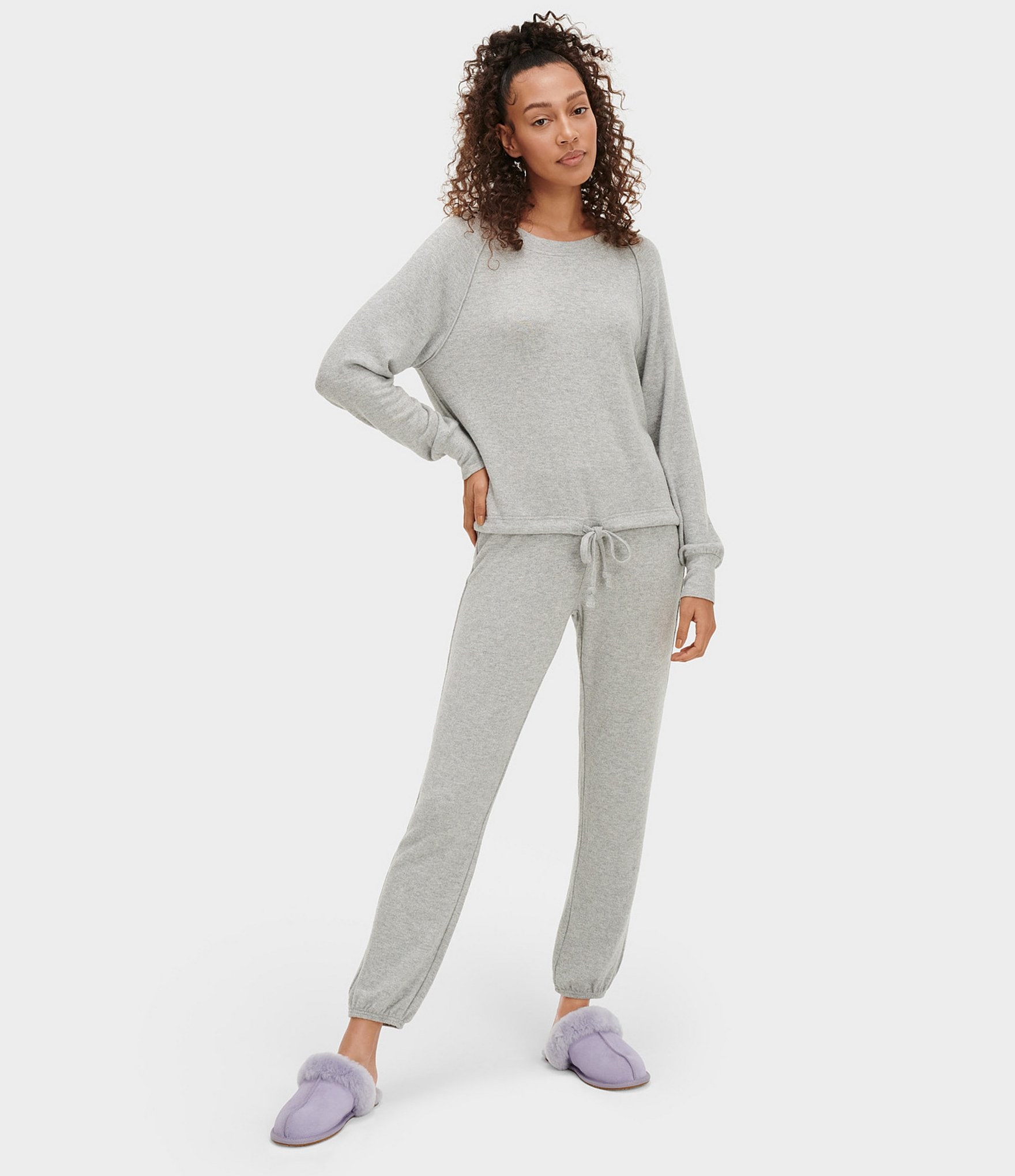 UGG® Gable Solid Brushed Knit Crew Neck Sweatshirt & Jogger Lounge Set