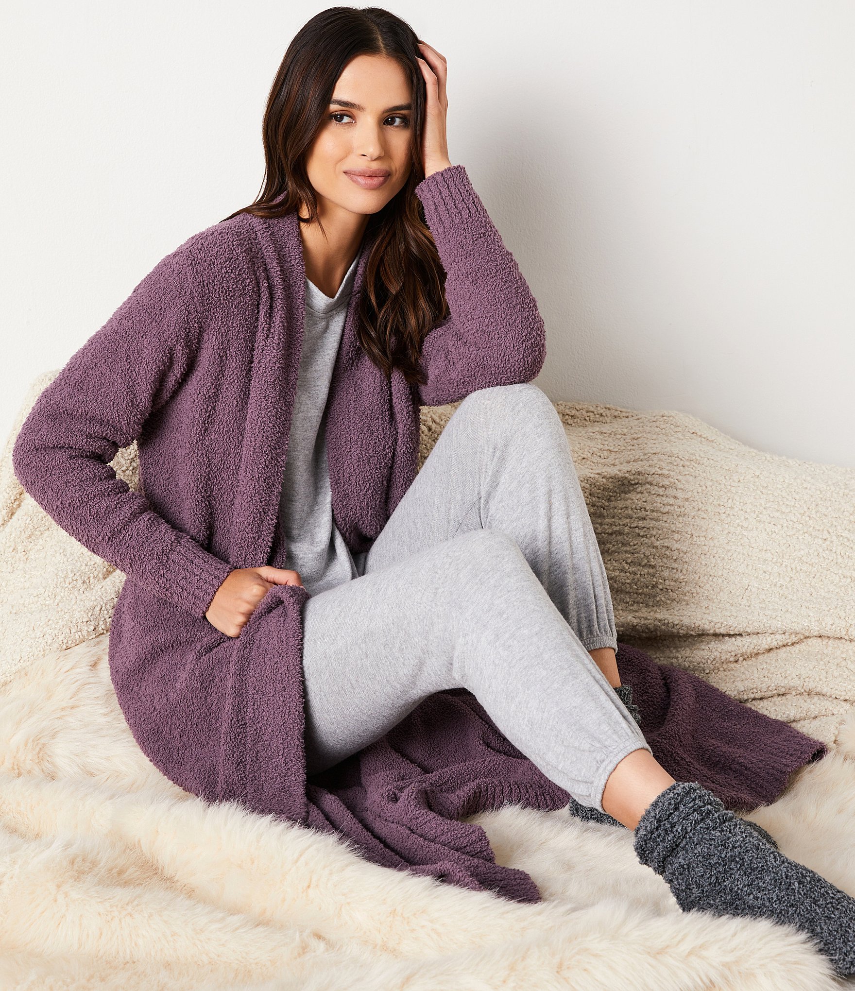 UGG® Gable Solid Brushed Knit Crew Neck Sweatshirt & Jogger Lounge Set