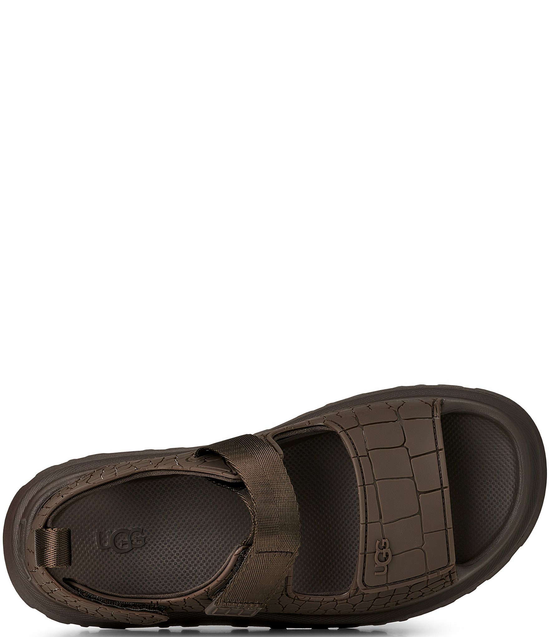 UGG GoldenGlow Embossed Banded Hook-and-Loop Platform Sandals