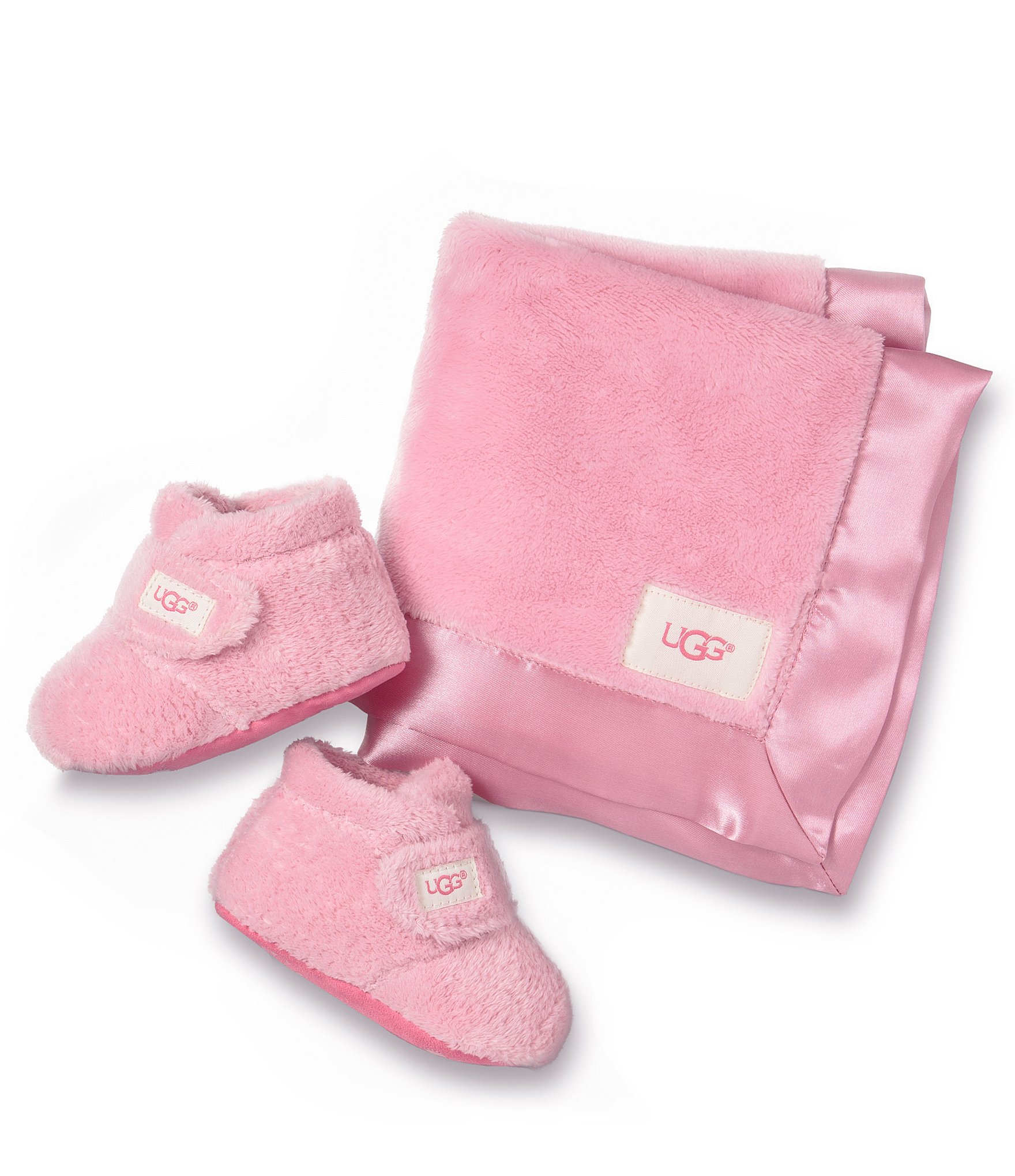 UGG® Kids' Bixbee Crib Shoe And Lovey Blanket Washable Gift Set (Infant)