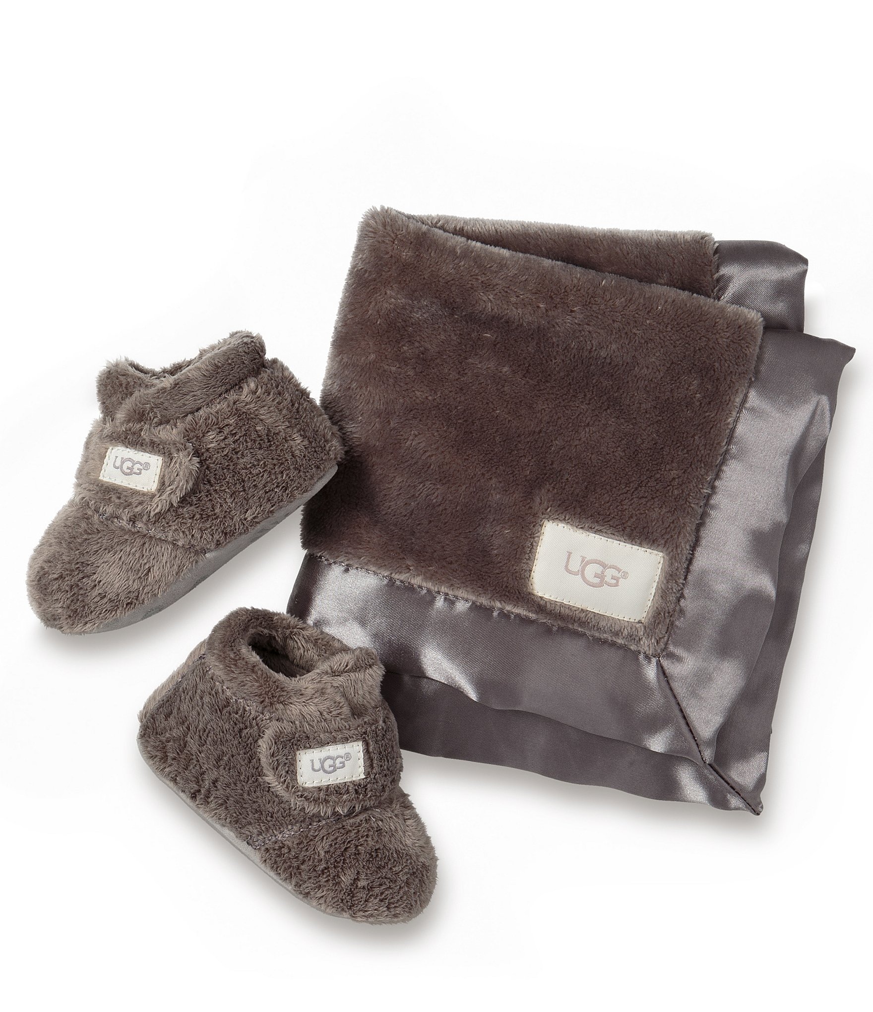 UGG® Kids' Bixbee Crib Shoe And Lovey Blanket Washable Gift Set (Infant)