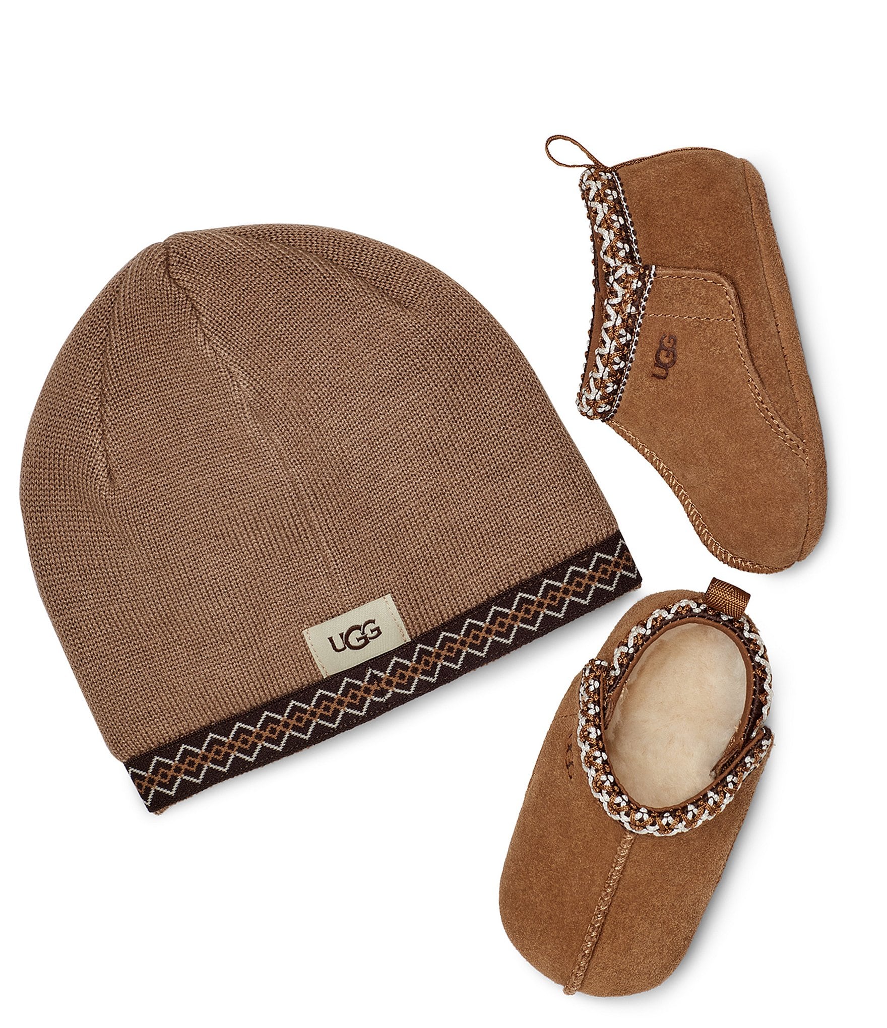 UGG® Kids' Tasman And Beanie Crib Shoe Gift Set (Infant)