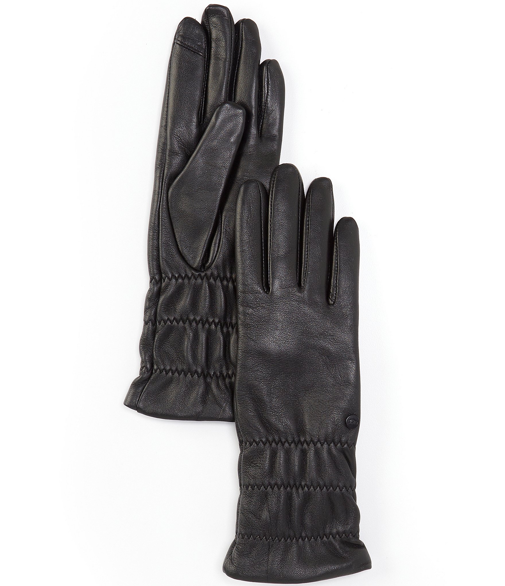 UGG Leather Cinched Cuff Gloves | Dillard's