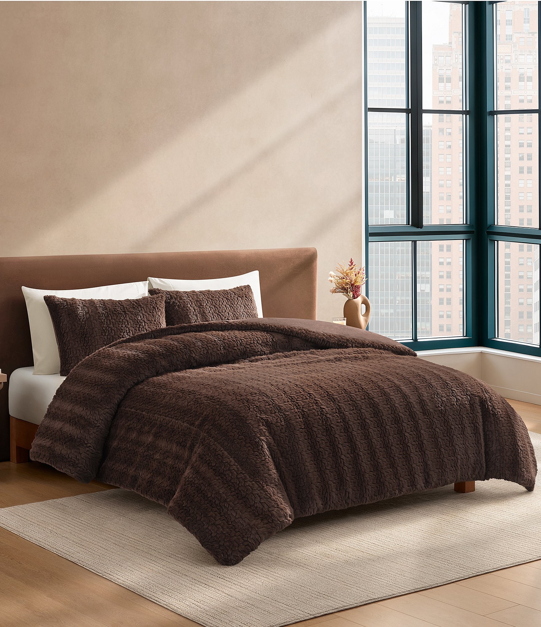 UGG Lida Textured Faux Fur Comforter Mini Set