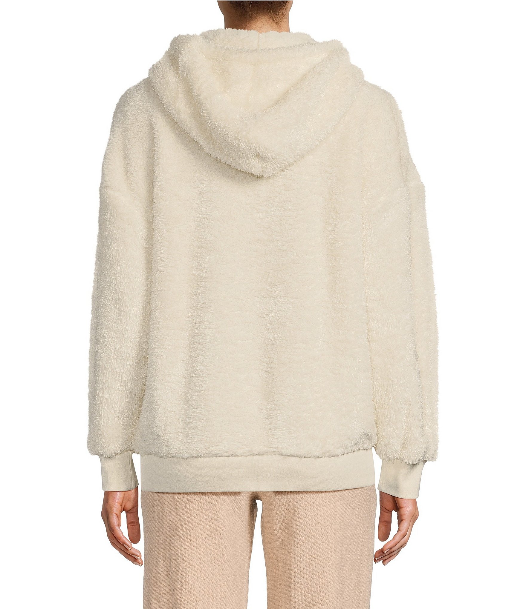 UGG® Loyra Sherpa Long Drop Shoulder Sleeve Kangaroo Pocket Hoodie