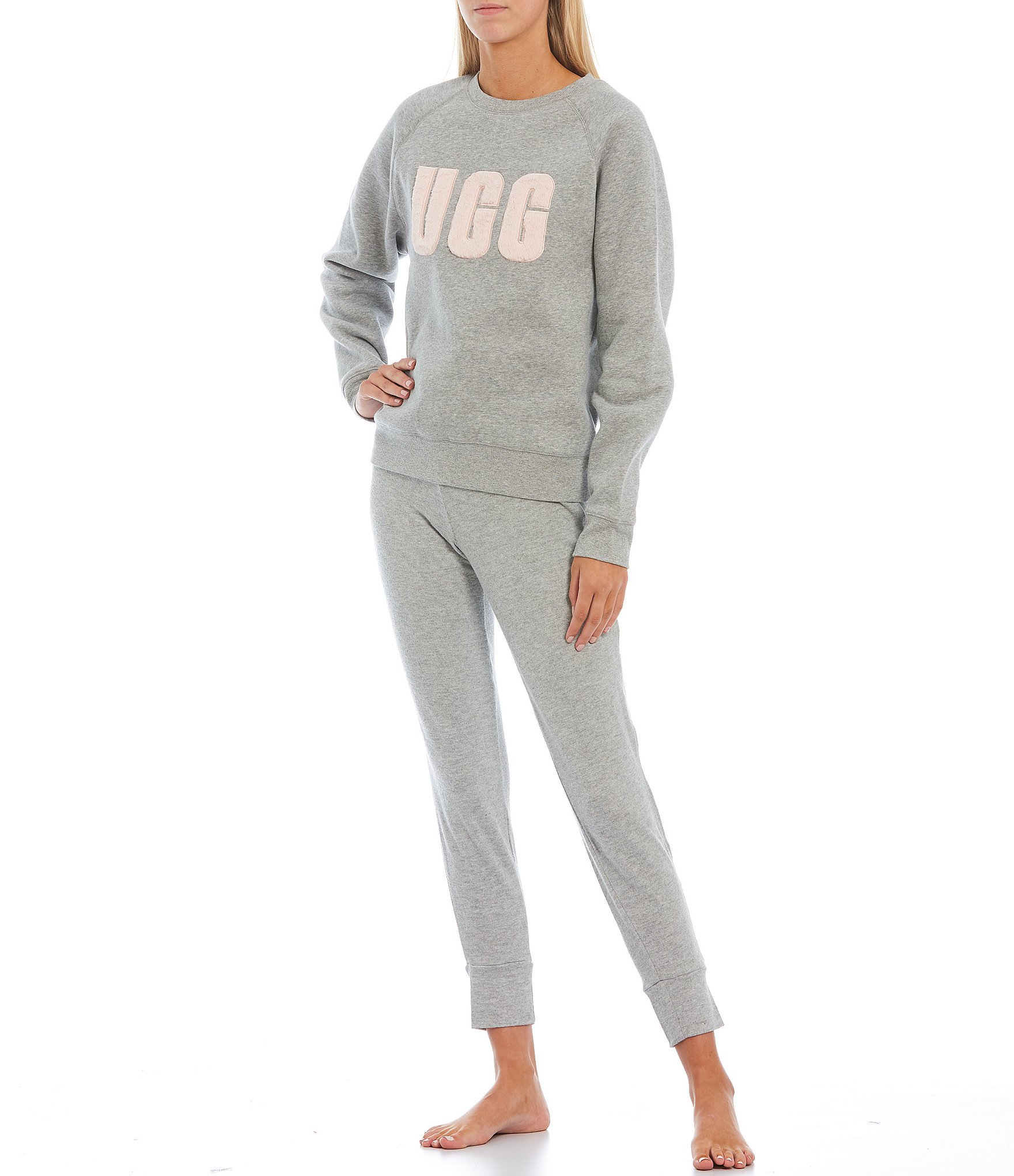 UGG® Madeline Fuzzy Logo Long Sleeve Coordinating Lounge Sweatshirt