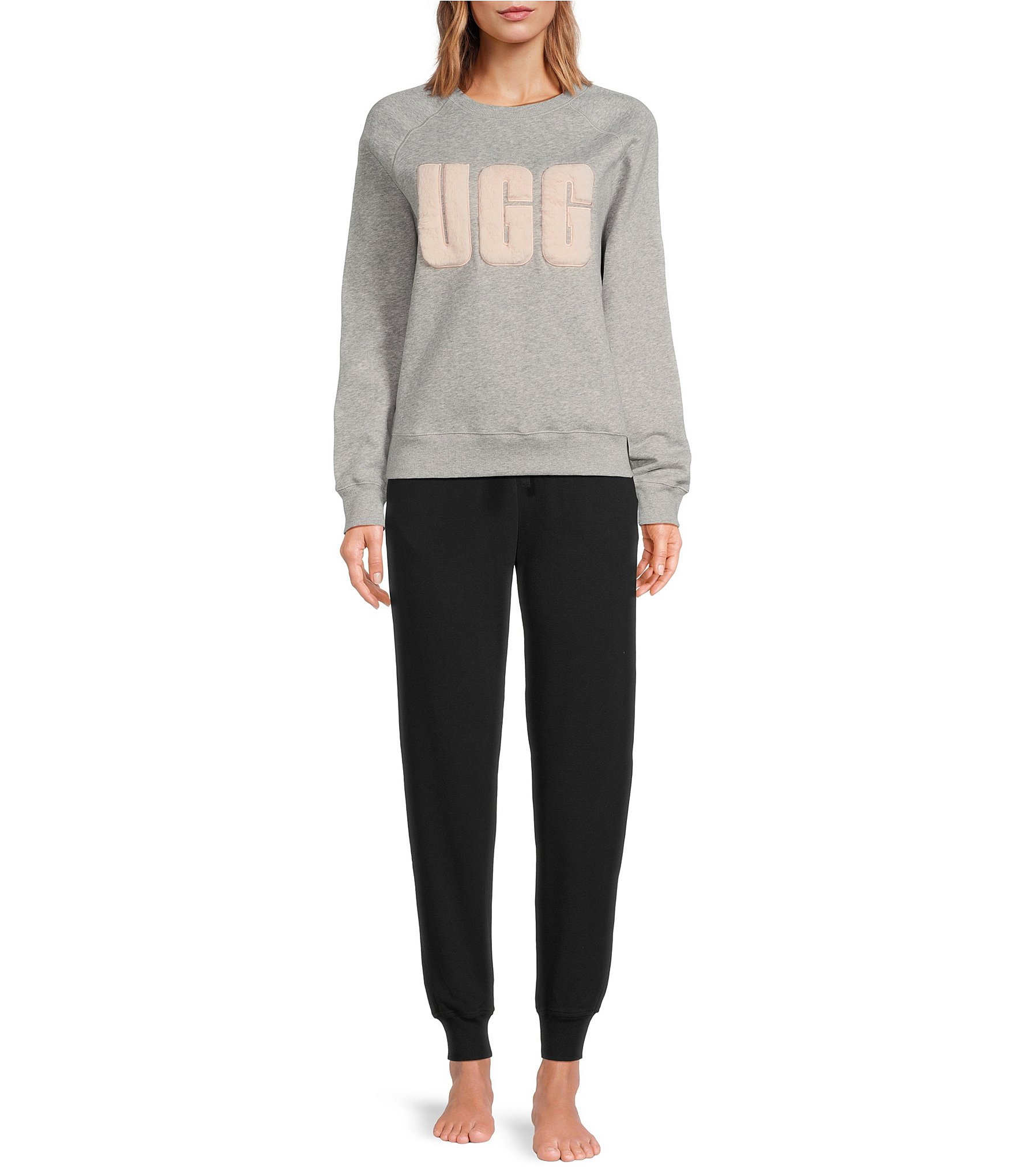 UGG® Madeline Fuzzy Logo Long Sleeve Coordinating Lounge Sweatshirt