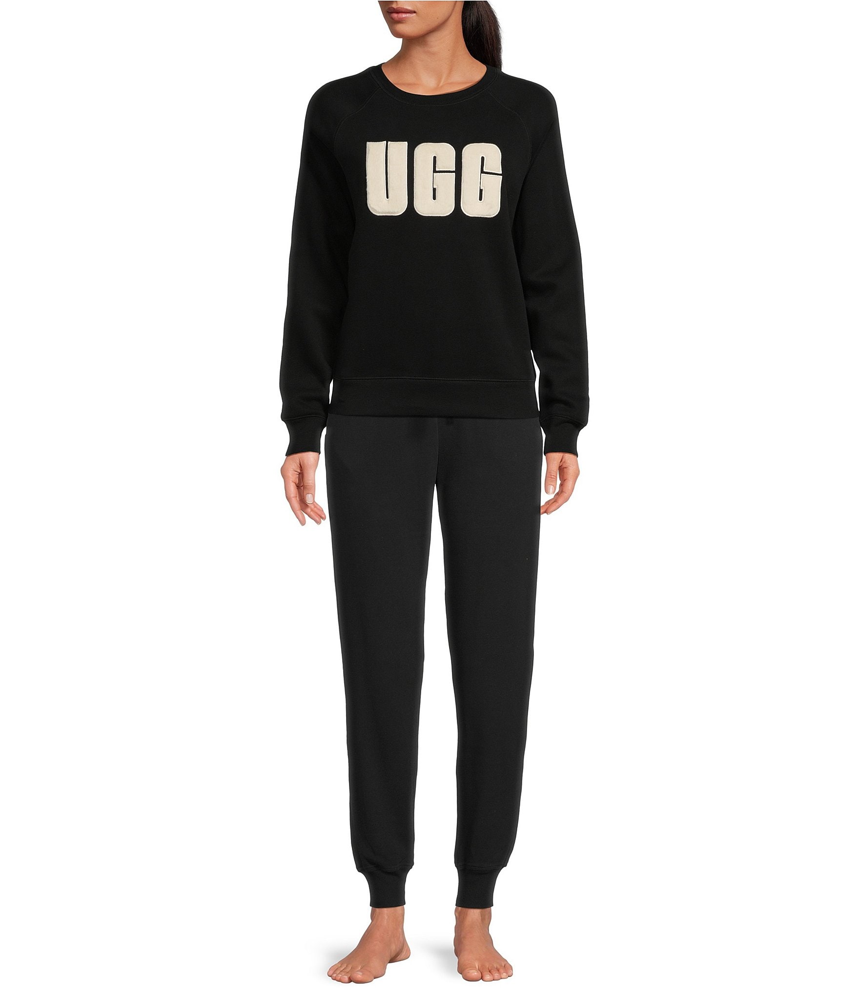 UGG® Madeline Fuzzy Logo Long Sleeve Coordinating Lounge Sweatshirt