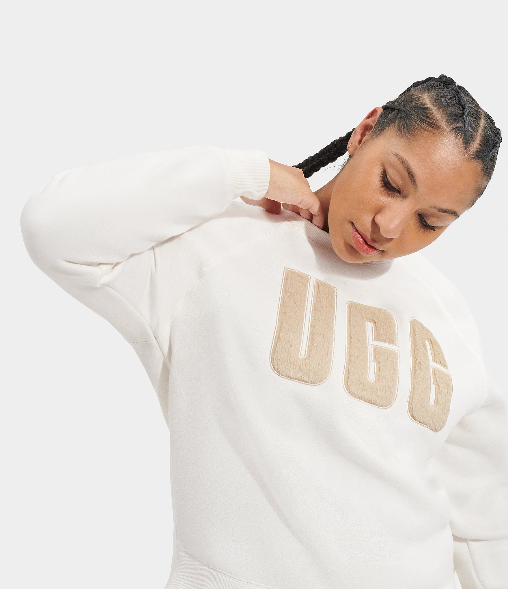 UGG® Madeline Fuzzy Logo Long Sleeve Coordinating Lounge Sweatshirt