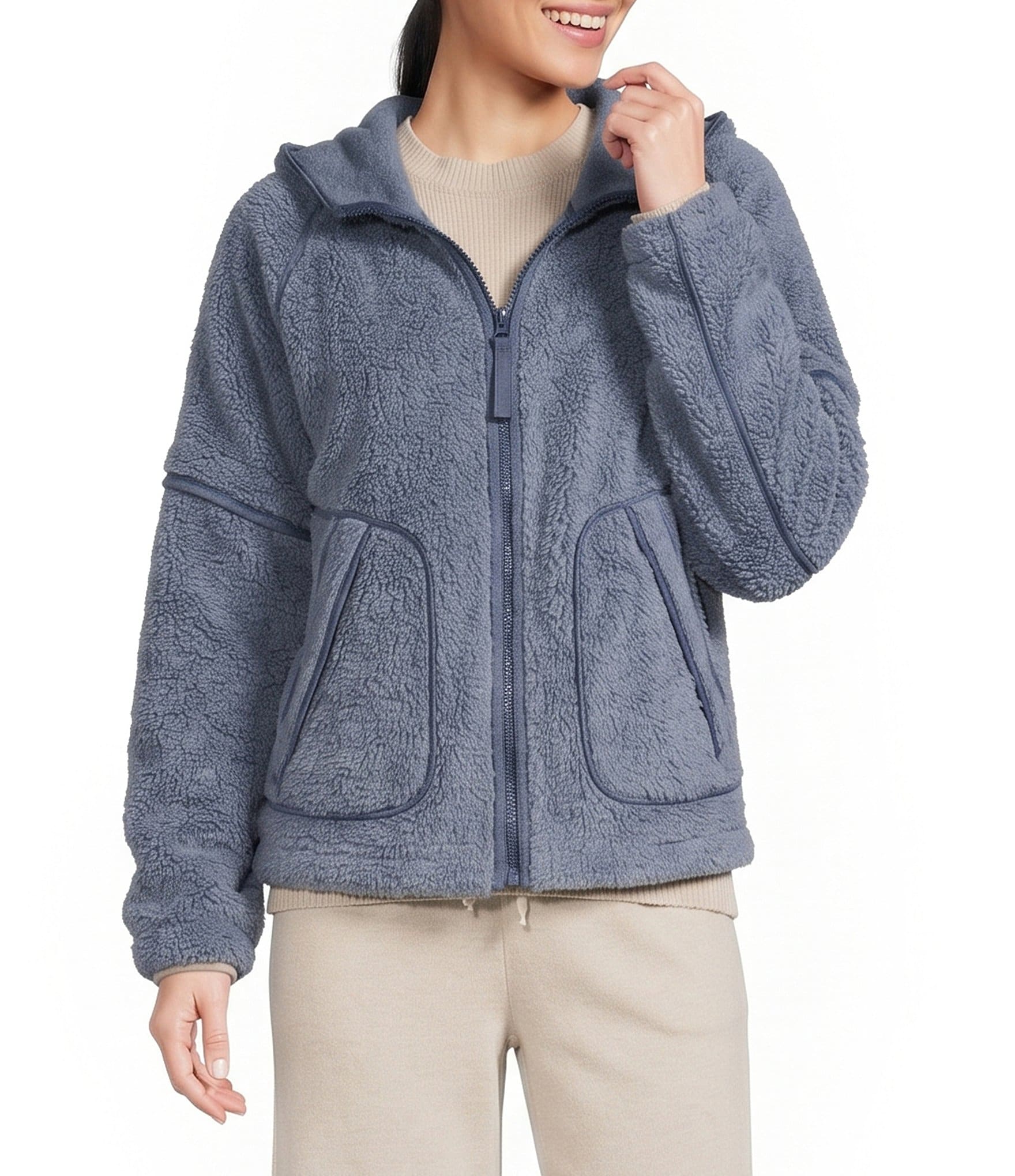 UGG Mariella UGGFluff Long Sleeve Zip-Front Fleece Hoodie