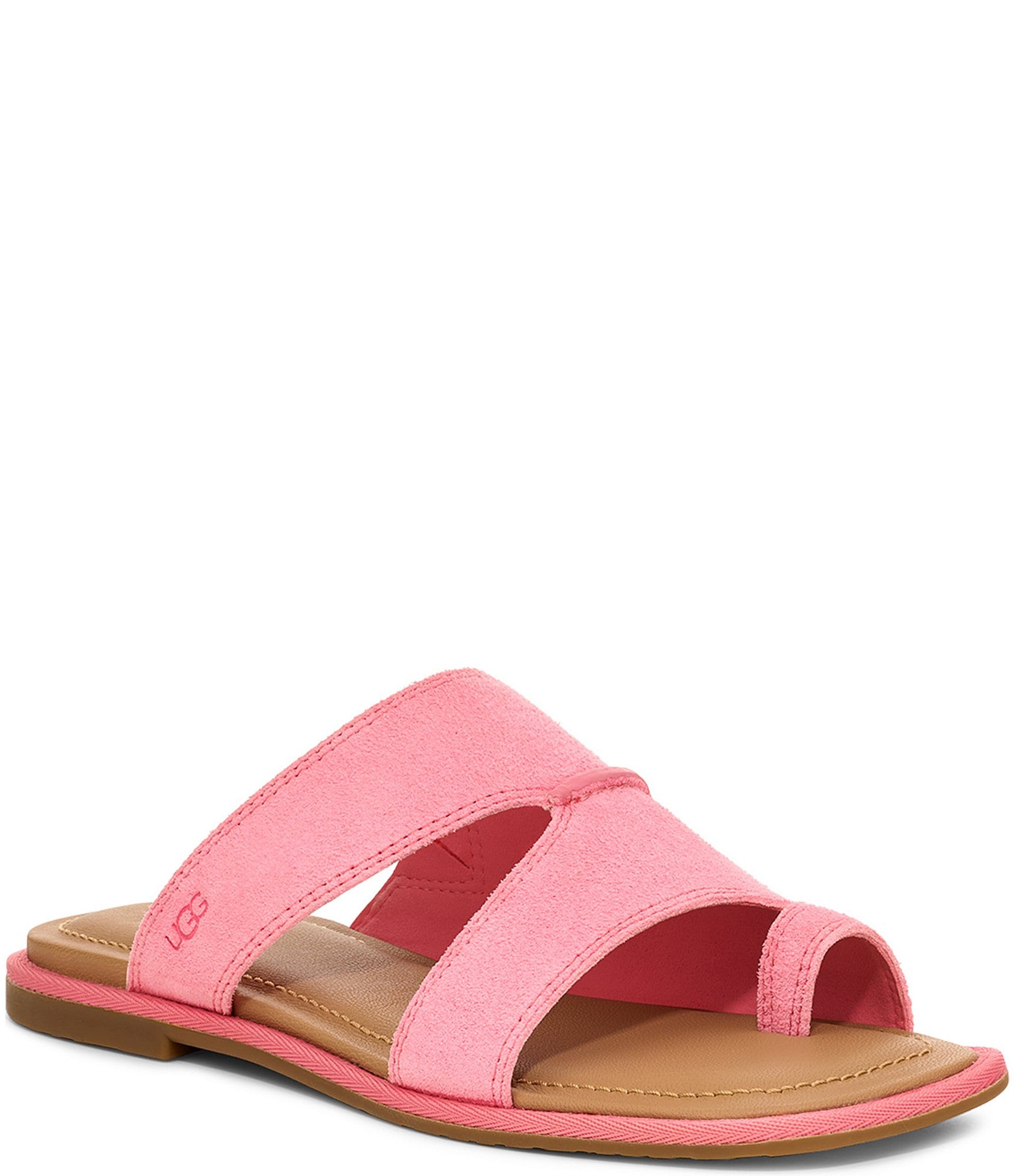 UGG Matira Suede Toe Loop Flat Sandals | Dillard's