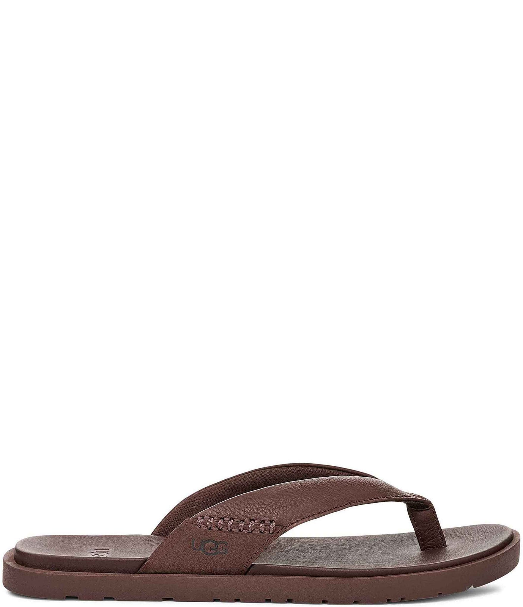 UGG Men's Seaside II Leather and Suede Flip-Flops
