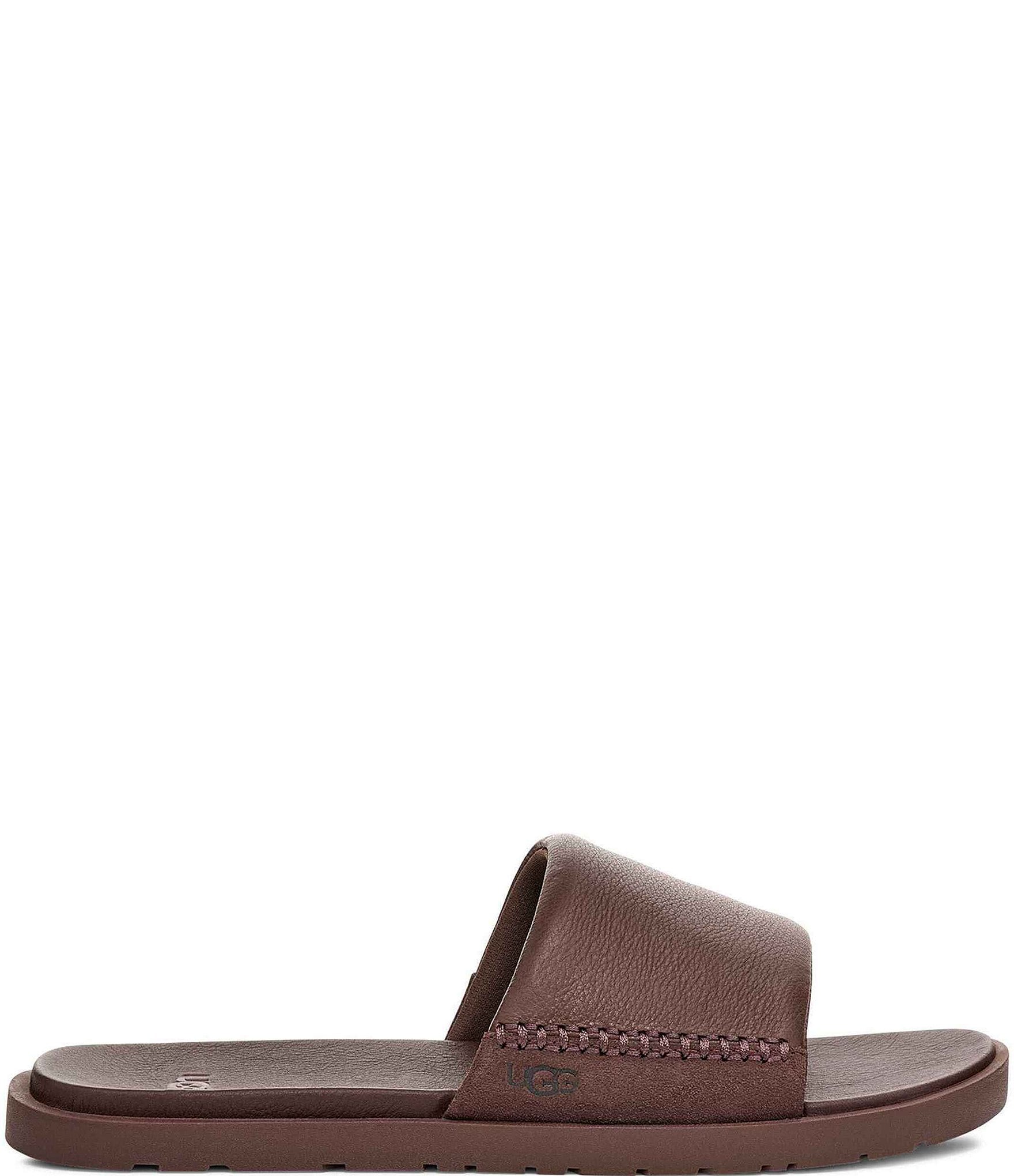 UGG Men's Seaside II Leather and Suede Slide Sandals