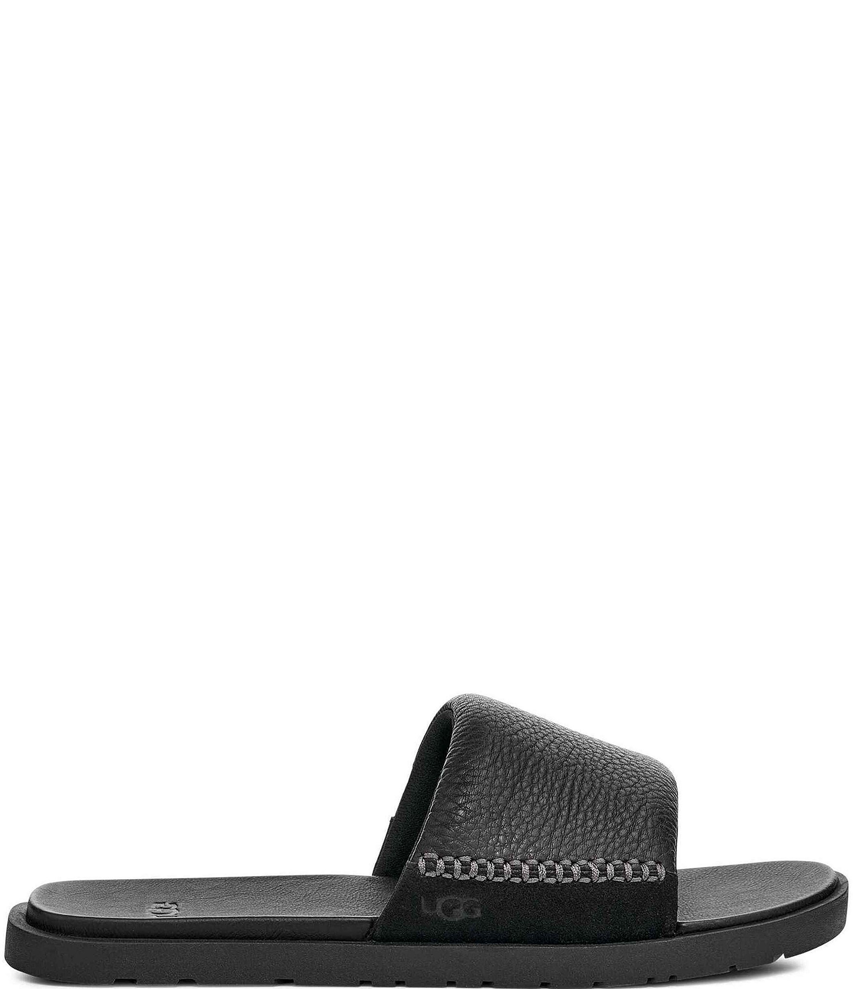 UGG Men's Seaside II Leather and Suede Slide Sandals