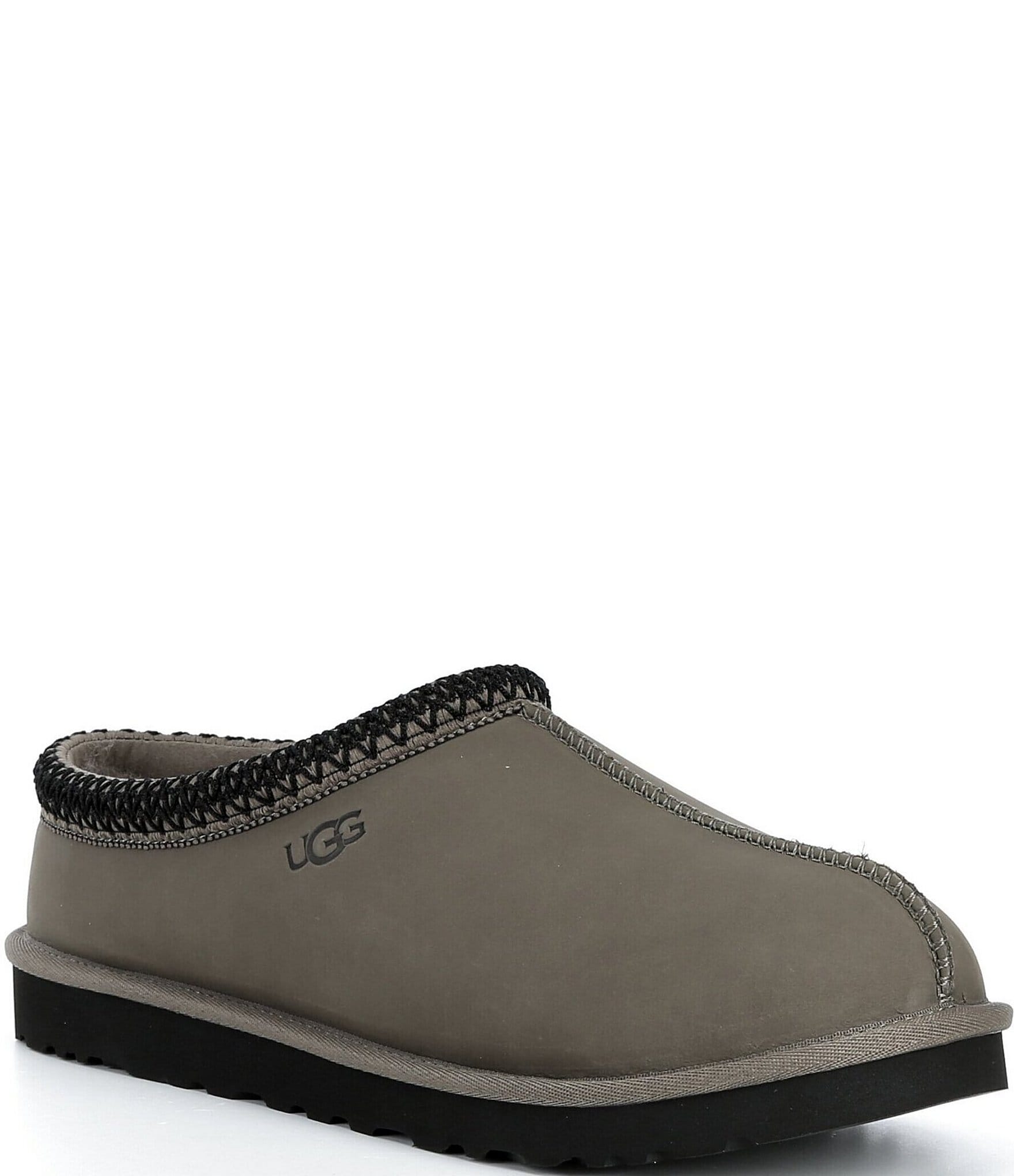 UGG new w tag////Men\'s gray  Suede Loafers with Cream Interior UGG TASMAN CRAFTED REGENERATE SAND SUEDE ALL GENDER SLIPPERS  main image 2