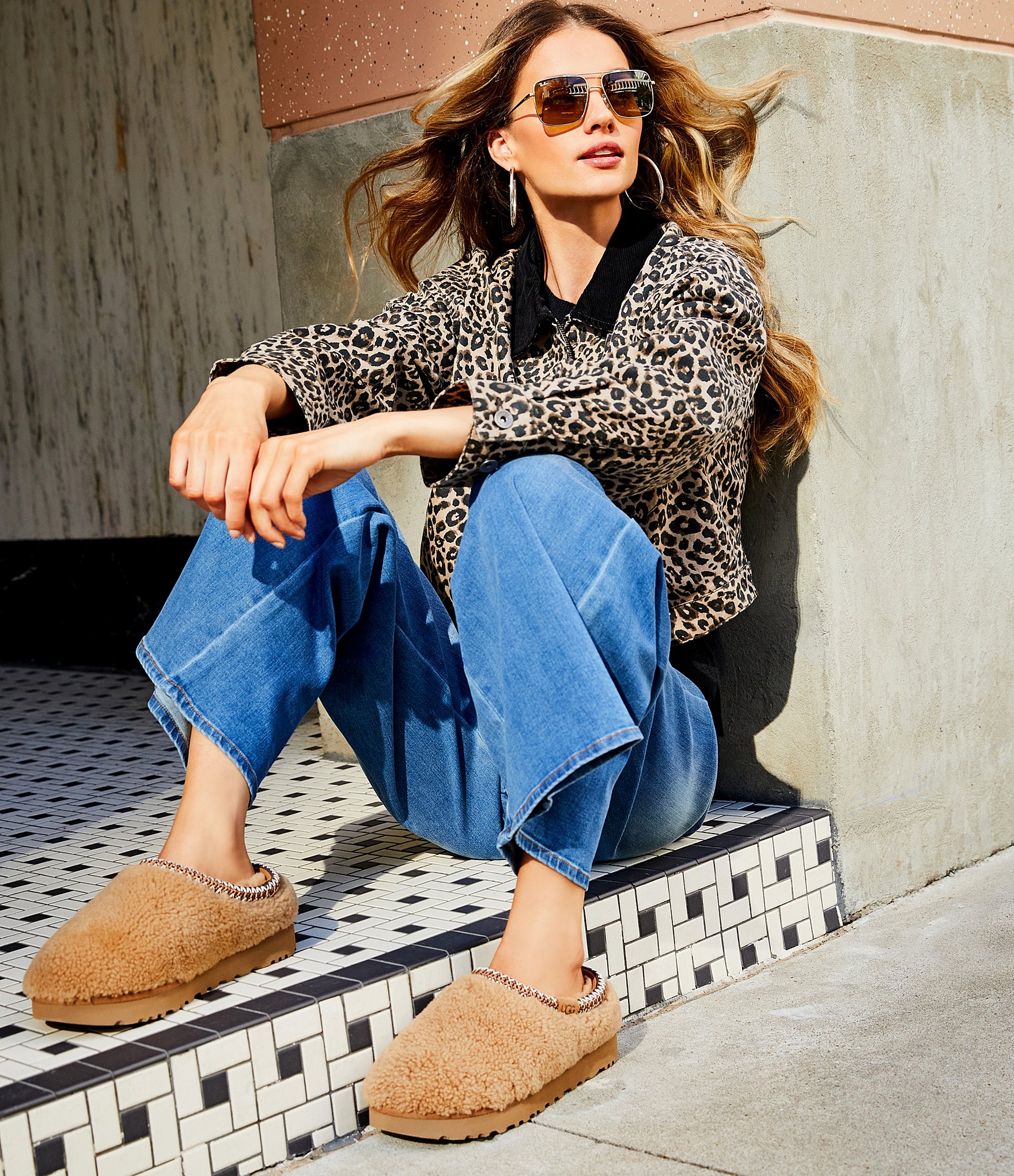 UGG Women's Tasman Maxi Curly Clog Slippers